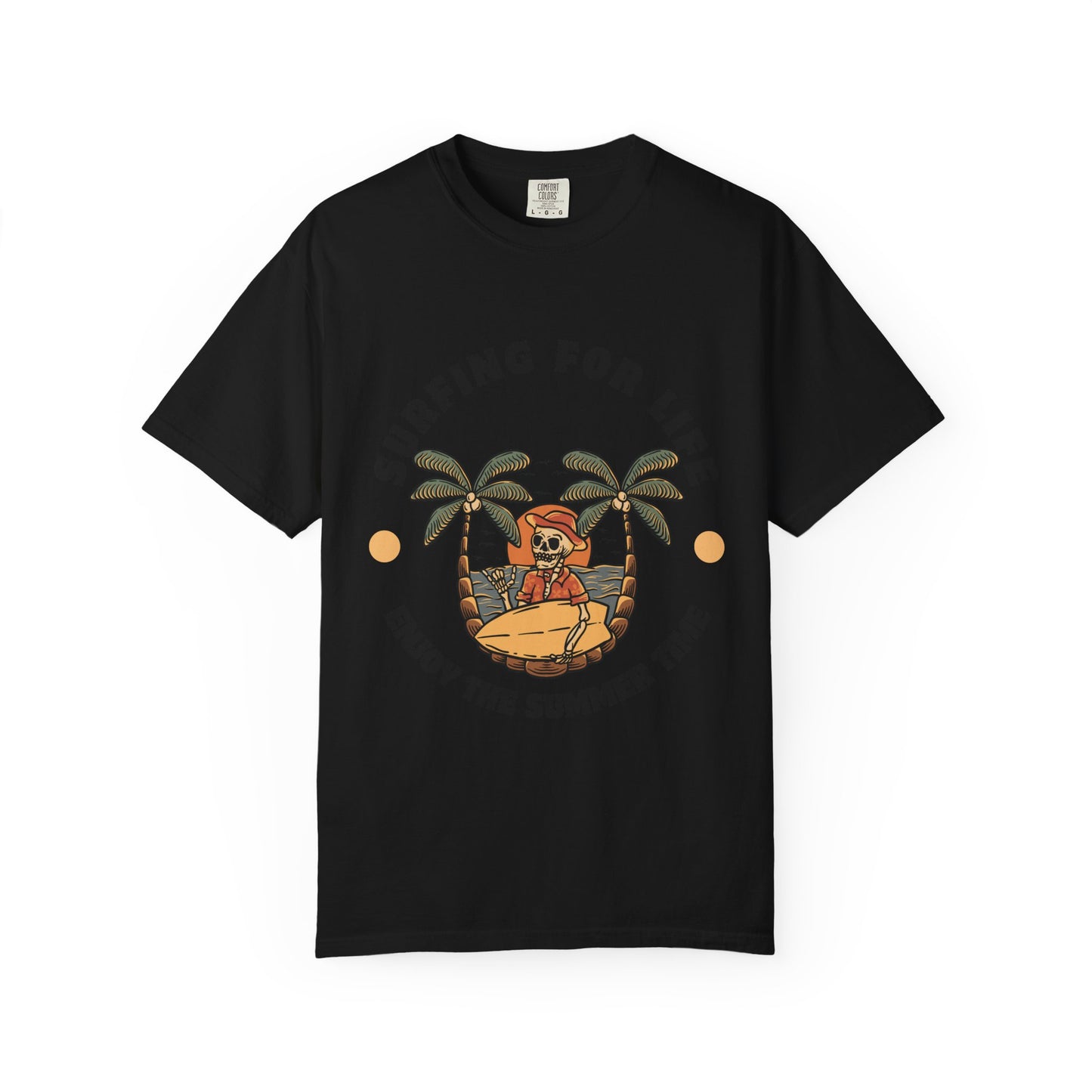 Summer Vibes Surfing Tee – Vintage Garment-Dyed Unisex T-Shirt for Beach Lovers"
