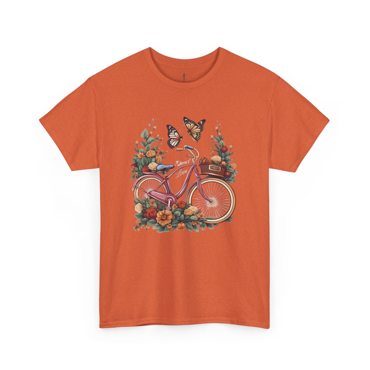 Vintage Floral Bicycle Tee, Unisex Cotton T-Shirt, Nature Lover Gift, Casual Wear, Eco-Friendly Fashion