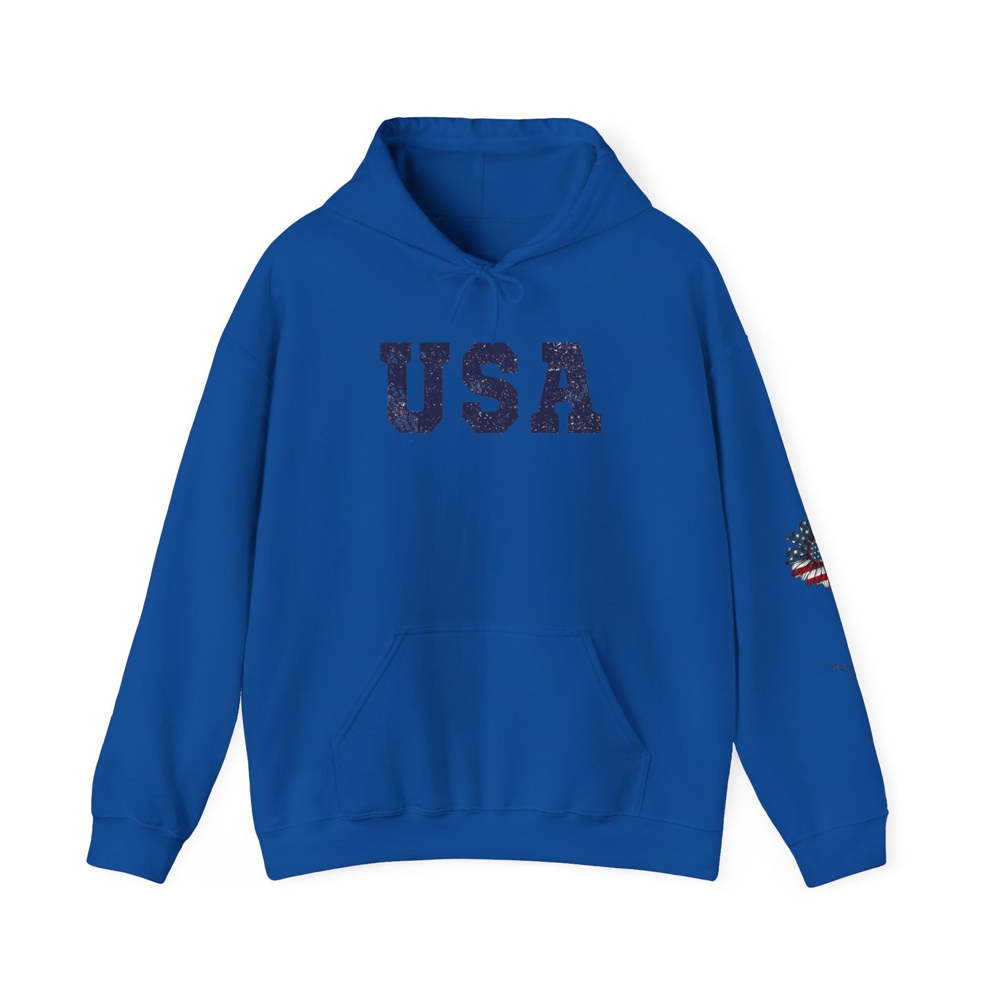 USA All American Girl Hoodie - Unisex Heavy Blend Sweatshirt, Patriotic Apparel, 4th of July Outfit, Casual Wear, Gift for Her