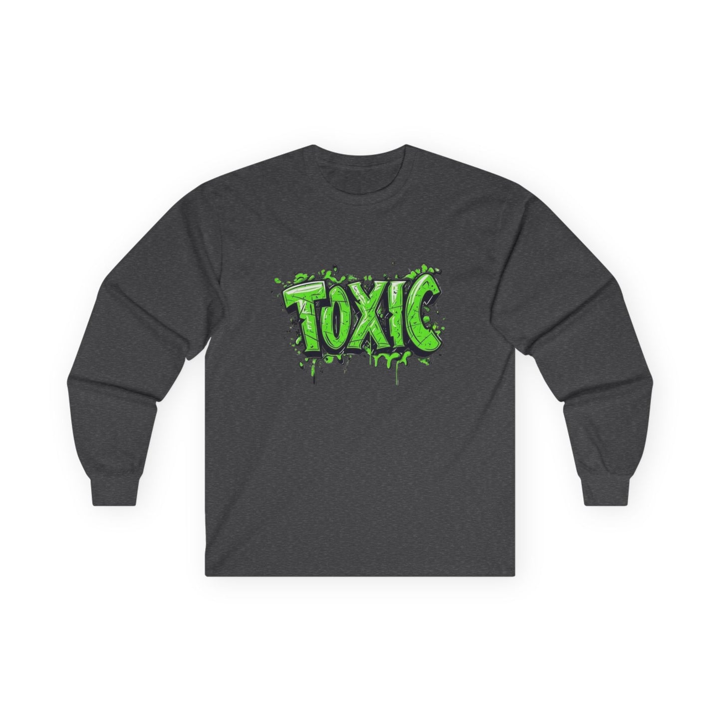 Toxic Graphic Long Sleeve Tee | Unisex T-Shirt, Casual Streetwear, Gift for Teens, Halloween Apparel, Edgy Fashion