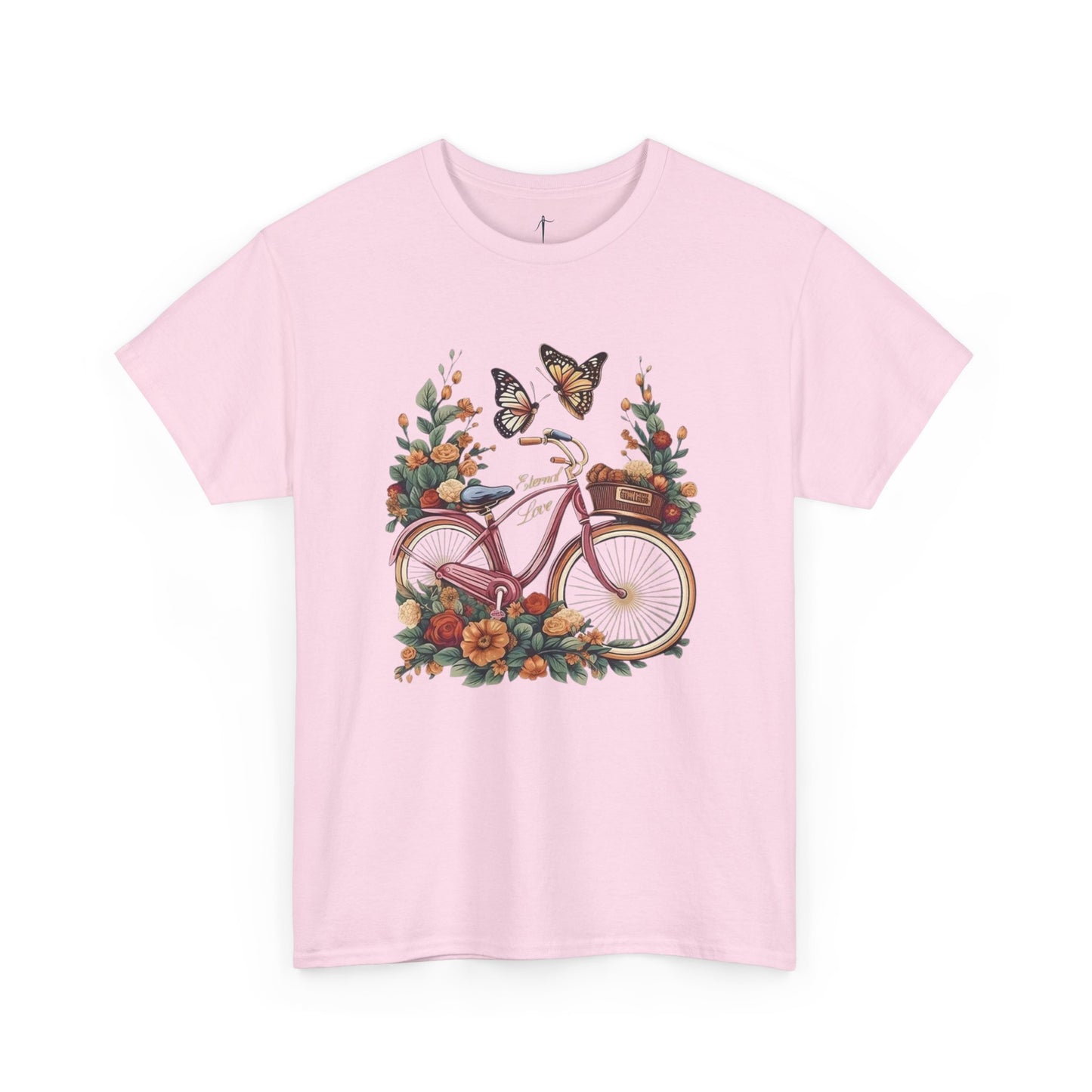 Vintage Floral Bicycle Tee, Unisex Cotton T-Shirt, Nature Lover Gift, Casual Wear, Eco-Friendly Fashion