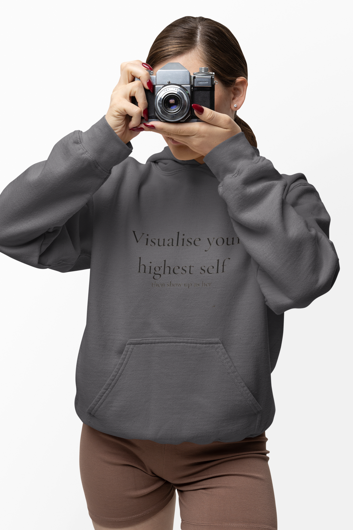 Inspirational Floral Hoodie - Visualise Your Highest Self, Motivational Sweatshirt, Self-Care Gift, Unisex Pullover, Cozy Lounge Wear