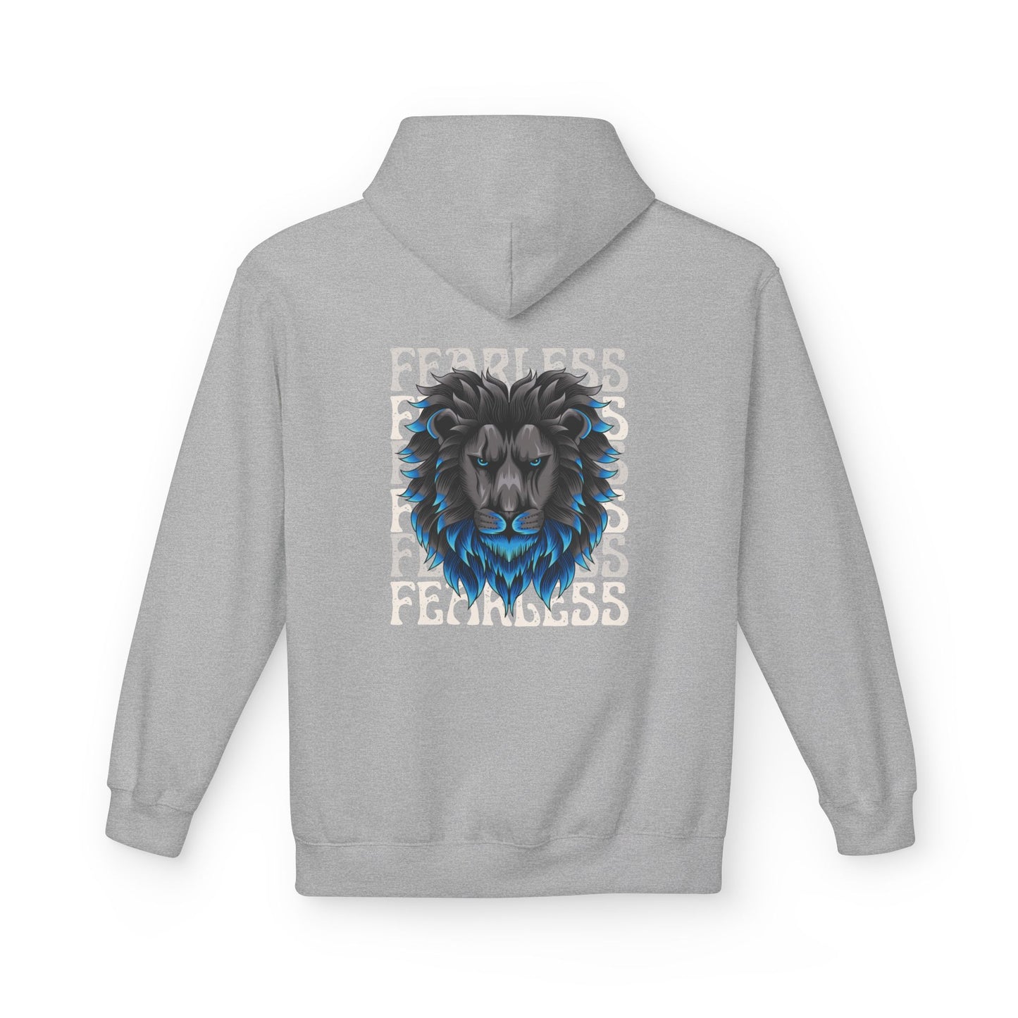 Fearless Lion Hoodie - Unisex Midweight Softstyle Fleece, Inspirational Gift, Animal Lovers, Unique Streetwear, Cozy Apparel