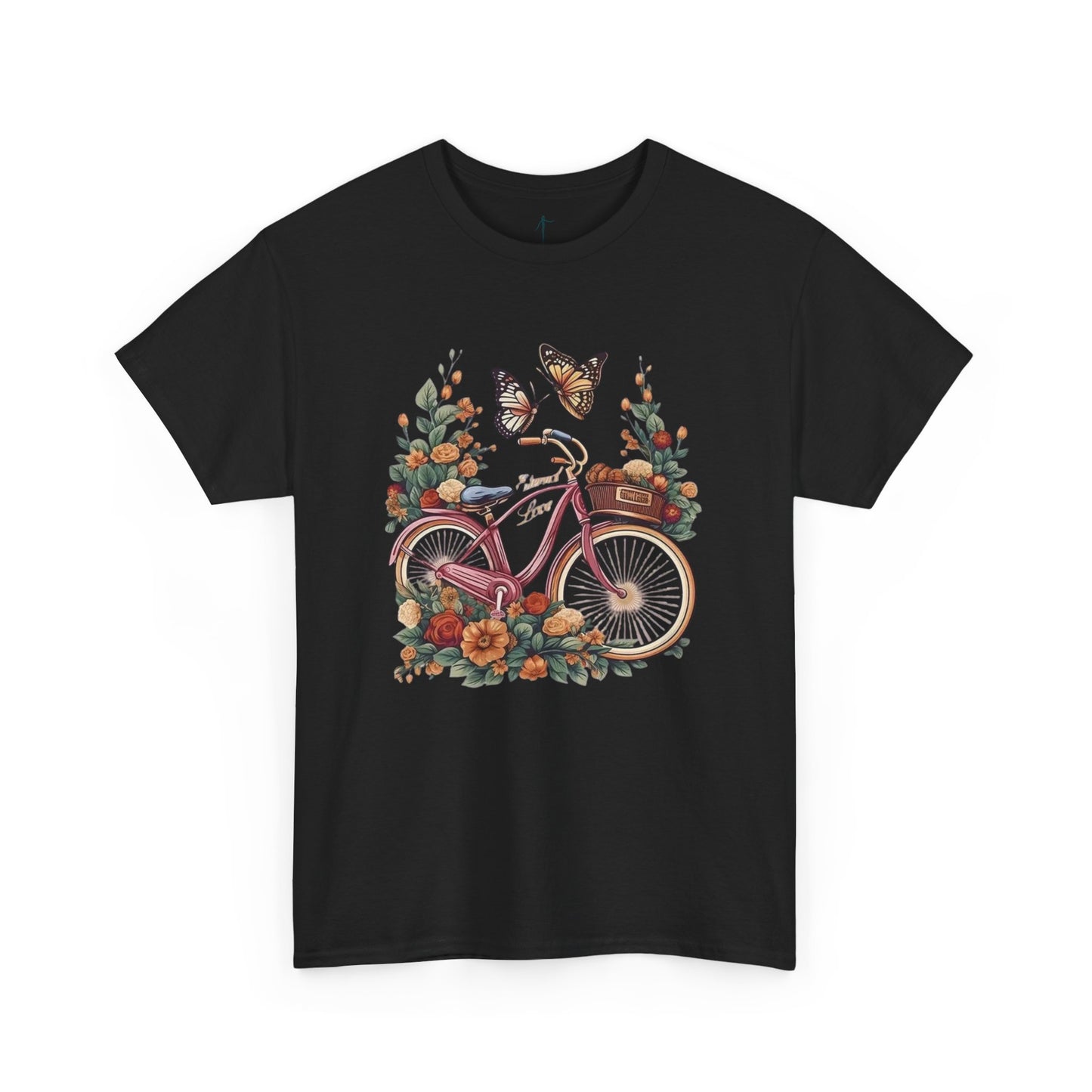Vintage Floral Bicycle Tee, Unisex Cotton T-Shirt, Nature Lover Gift, Casual Wear, Eco-Friendly Fashion