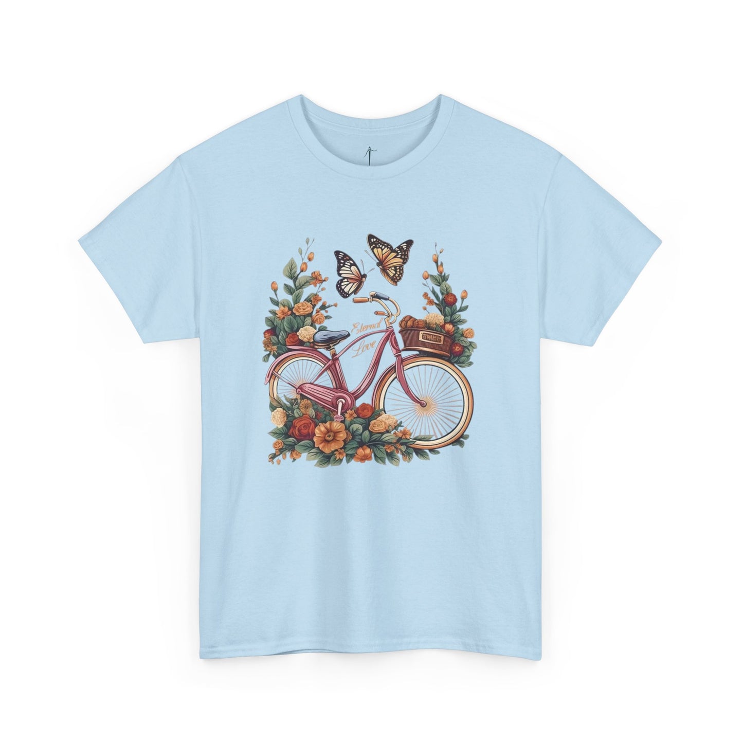 Vintage Floral Bicycle Tee, Unisex Cotton T-Shirt, Nature Lover Gift, Casual Wear, Eco-Friendly Fashion