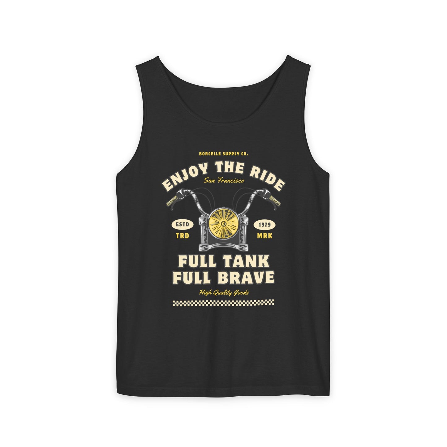 Unisex Motorcycle Tank Top - Enjoy the Ride, Full Tank Full Brave, Perfect for Summer and Outdoor Adventures, Gift for Bikers and Riders