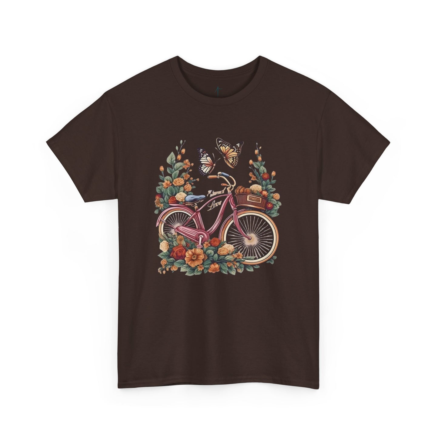 Vintage Floral Bicycle Tee, Unisex Cotton T-Shirt, Nature Lover Gift, Casual Wear, Eco-Friendly Fashion