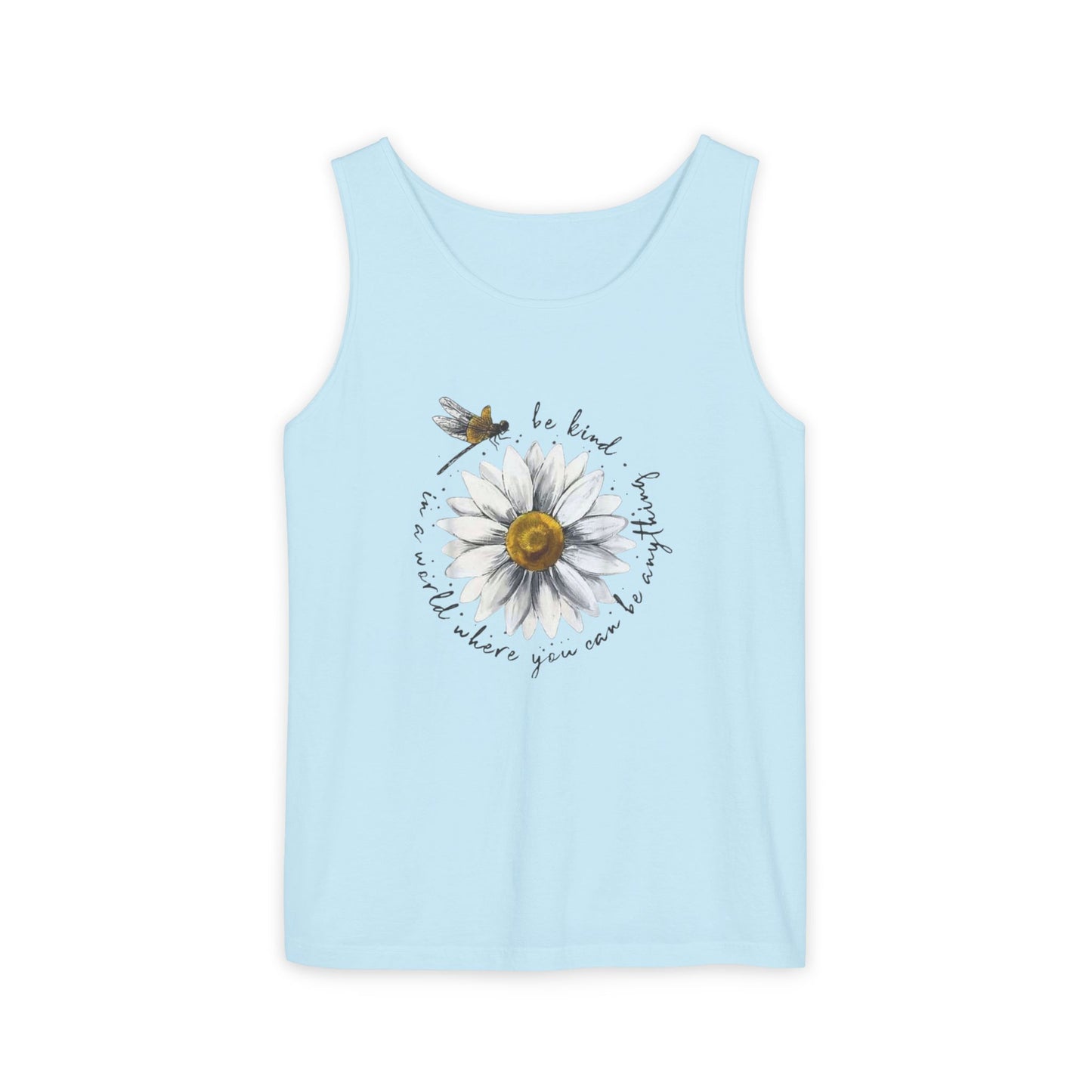 Kindness Floral Tank Top for Summer, Casual Wear, Gift for Her, Eco-Friendly Fashion, Beach Vacation Outfit, Inspirational Apparel