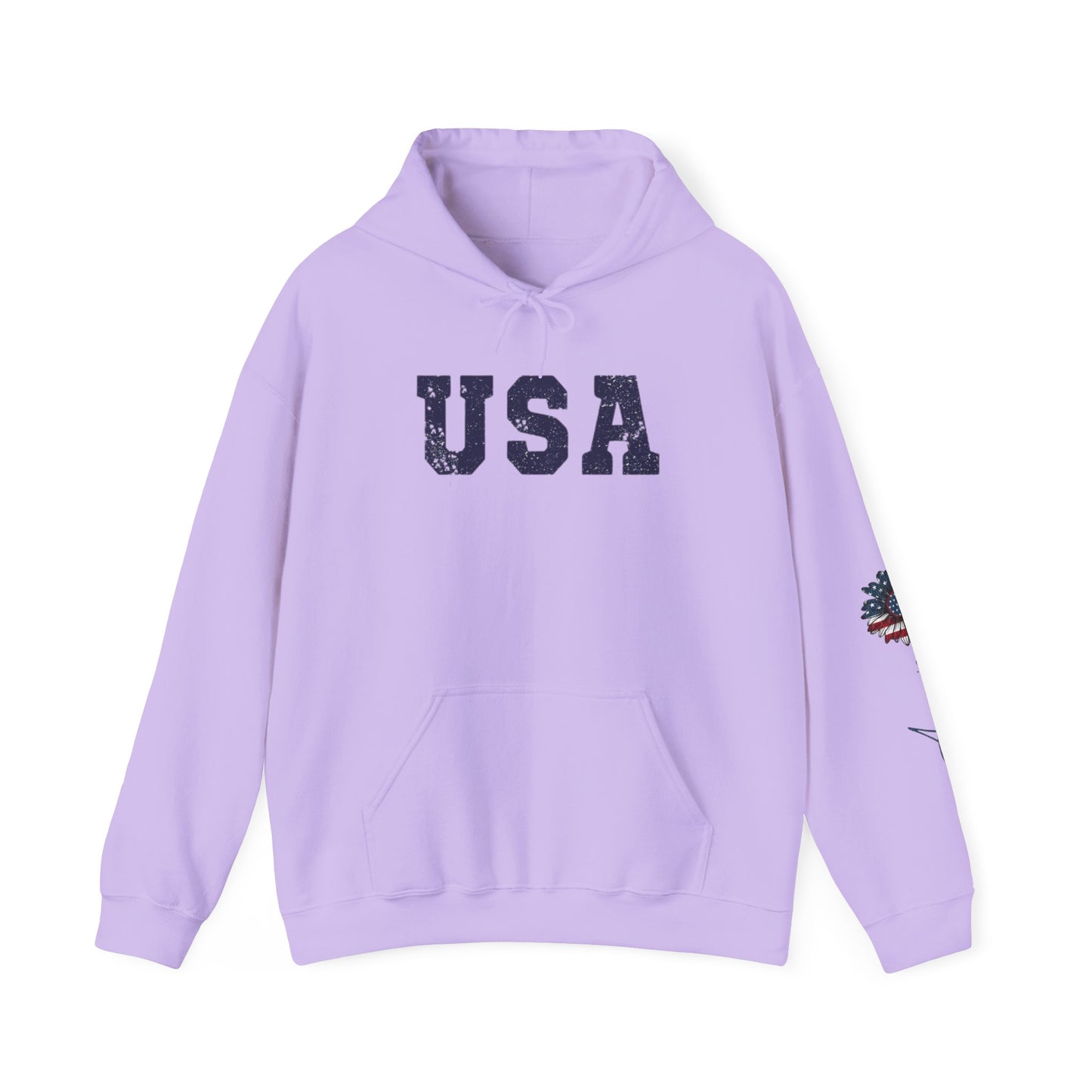 USA All American Girl Hoodie - Unisex Heavy Blend Sweatshirt, Patriotic Apparel, 4th of July Outfit, Casual Wear, Gift for Her