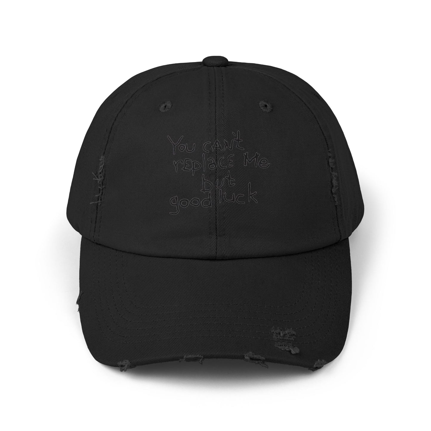 Unisex Distressed Cap - Casual Style, Vintage Vibe, Perfect Gift for Friends, Handwritten Design, Everyday Wear, Adjustable Cap