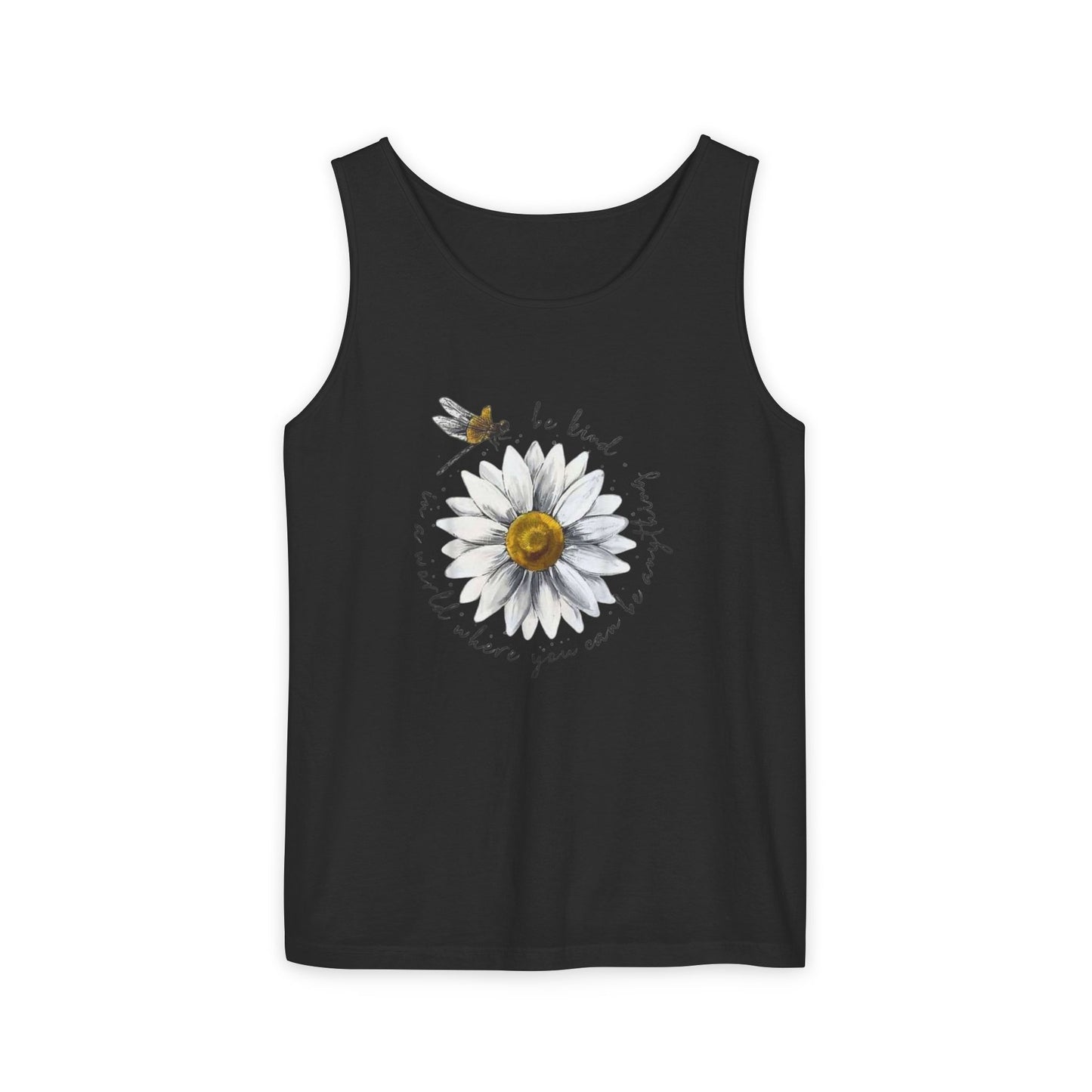 Kindness Floral Tank Top for Summer, Casual Wear, Gift for Her, Eco-Friendly Fashion, Beach Vacation Outfit, Inspirational Apparel