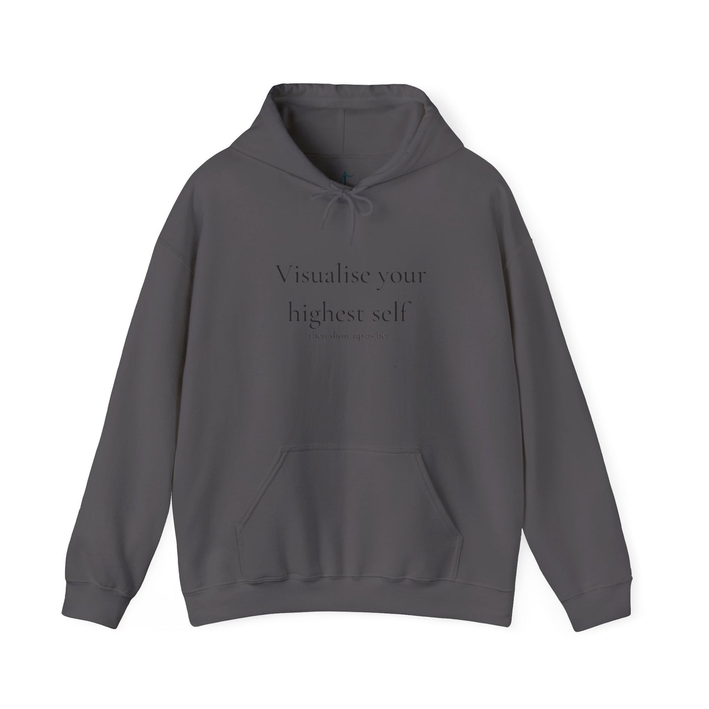 Inspirational Floral Hoodie - Visualise Your Highest Self, Motivational Sweatshirt, Self-Care Gift, Unisex Pullover, Cozy Lounge Wear