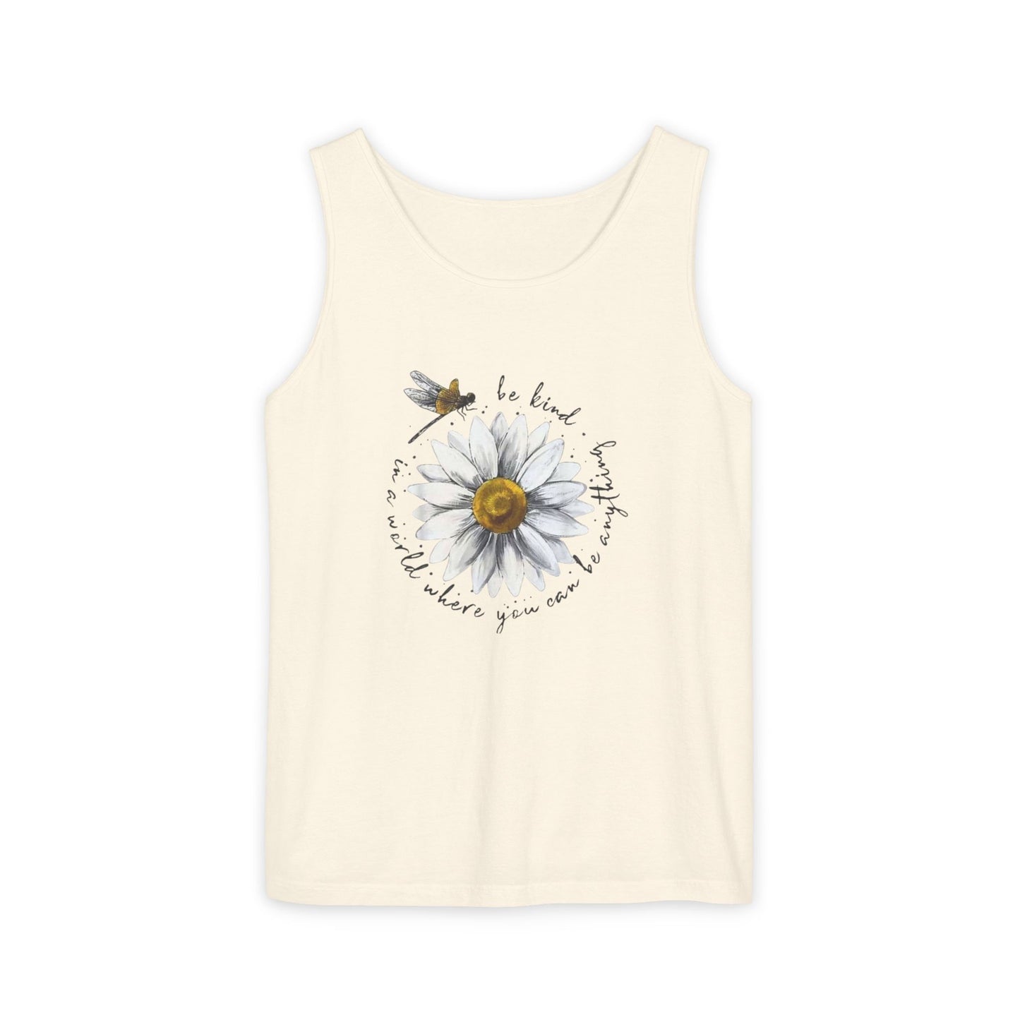 Kindness Floral Tank Top for Summer, Casual Wear, Gift for Her, Eco-Friendly Fashion, Beach Vacation Outfit, Inspirational Apparel