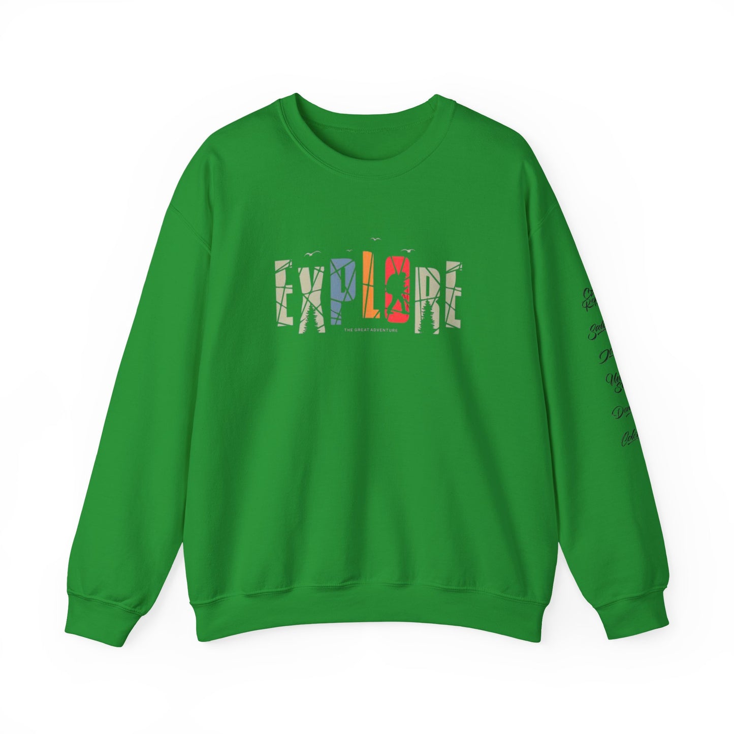 Explore Adventure Crewneck Sweatshirt, Cozy Gift for Travelers, Warm Casual Wear, Outdoor Activities, Perfect for Fall & Winter