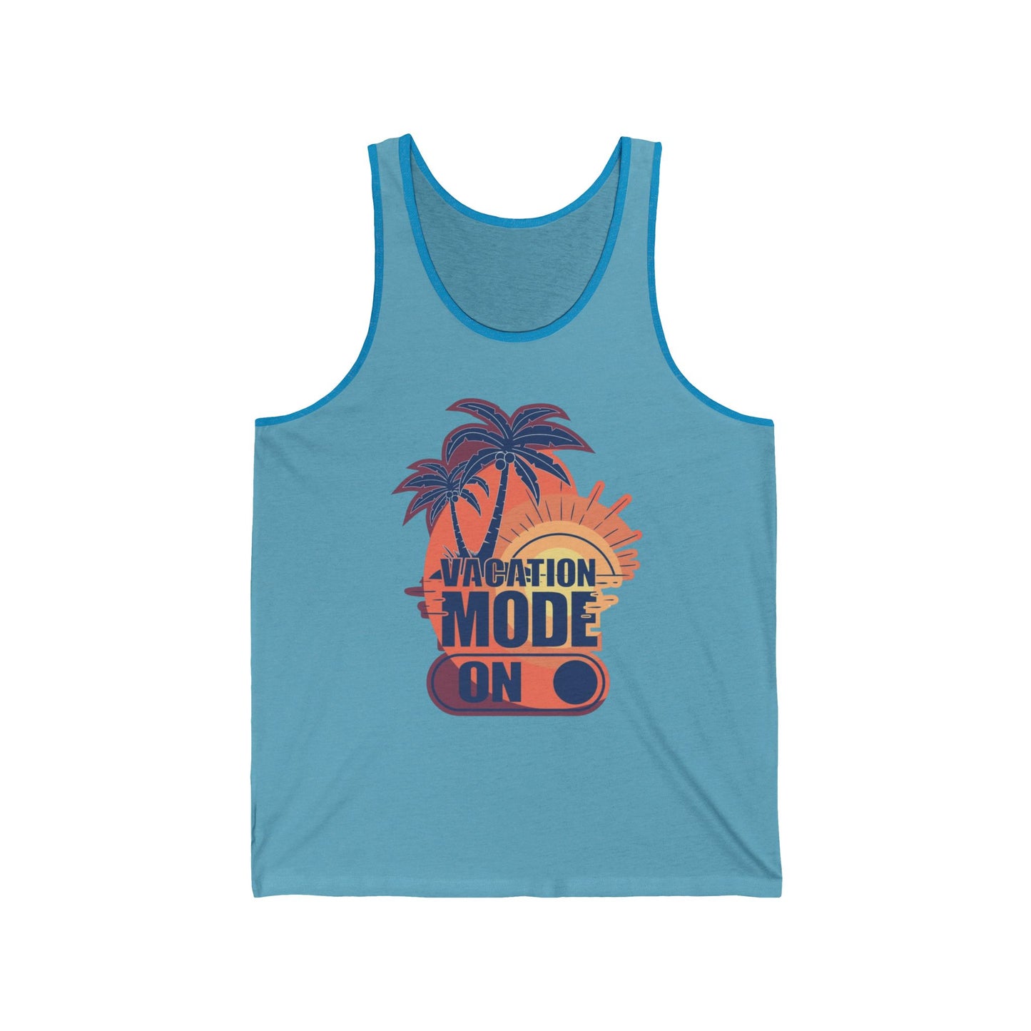Vacation Mode On Unisex Jersey Tank Top | Beachwear, Summer Vibes, Casual Style, Gift for Travelers
