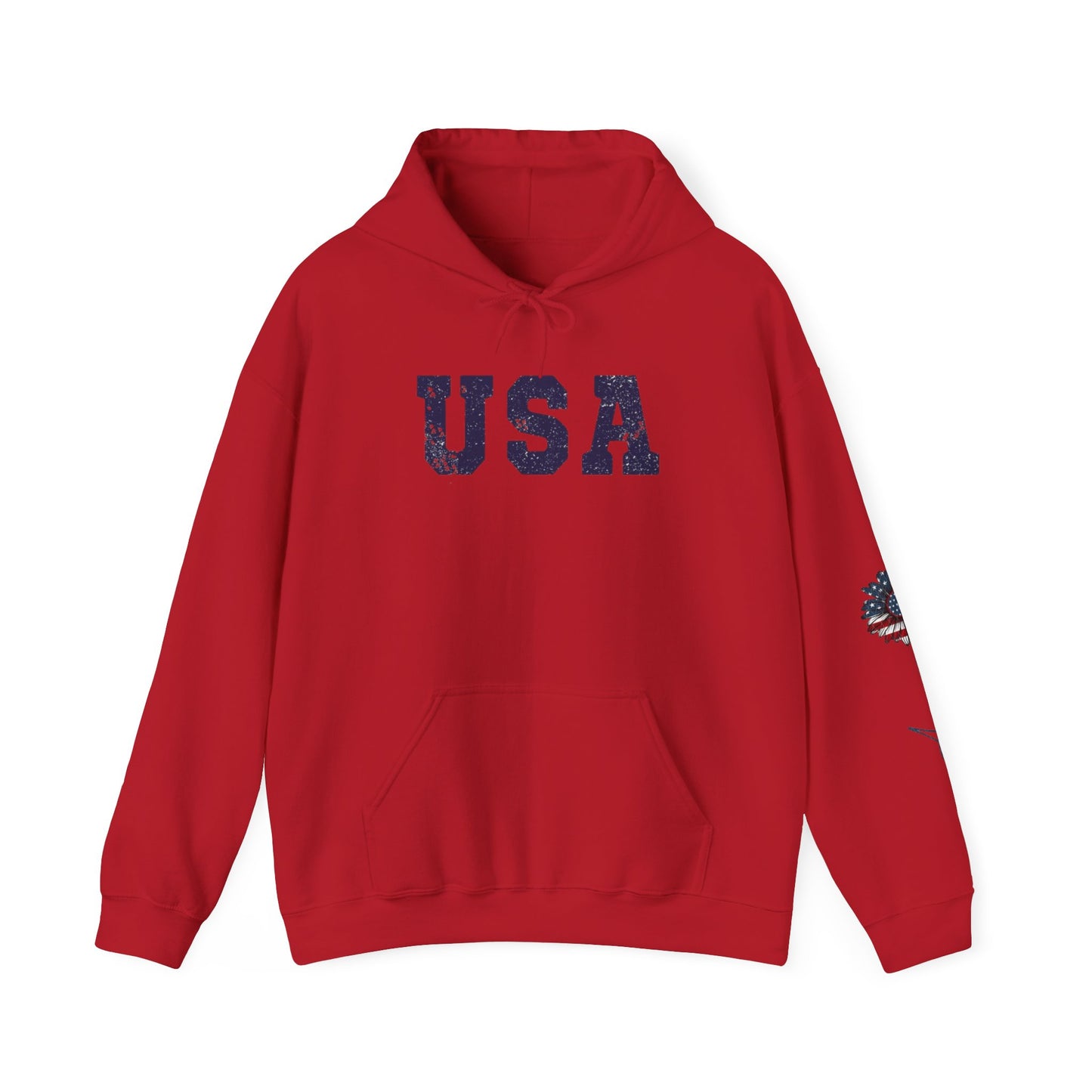 USA All American Girl Hoodie - Unisex Heavy Blend Sweatshirt, Patriotic Apparel, 4th of July Outfit, Casual Wear, Gift for Her