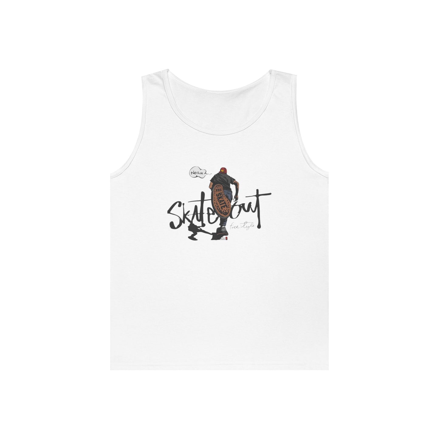 Skateboarder Unisex Heavy Cotton Tank Top - Perfect for Summer, Casual Outfits, Skate Culture, Gift for Skate Lovers, Streetwear Essentials