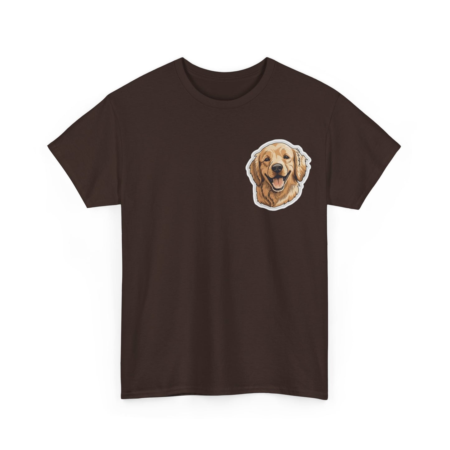 Golden Retriever Floral Unisex Heavy Cotton Tee, Dog Lover Shirt, Pet Gift, Funny Animal Tee, Casual Wear, Birthday Gift