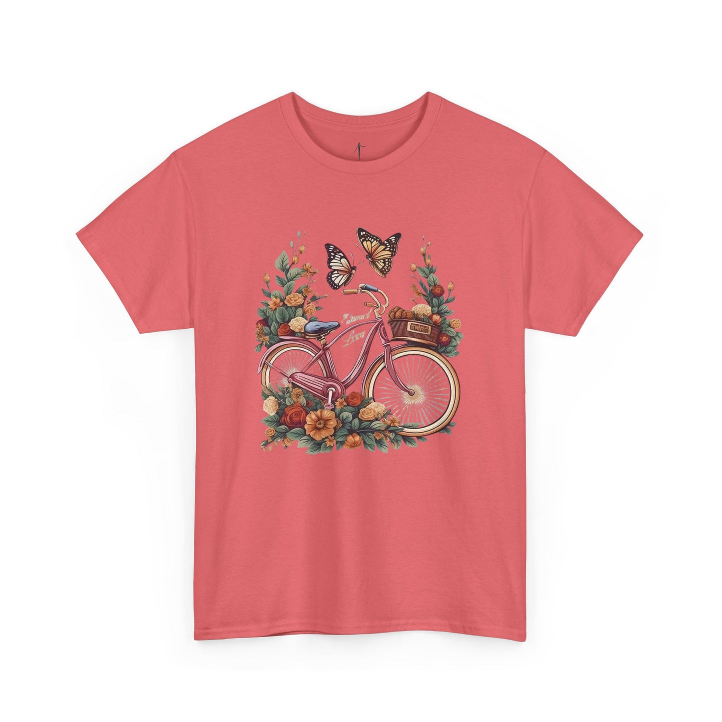Vintage Floral Bicycle Tee, Unisex Cotton T-Shirt, Nature Lover Gift, Casual Wear, Eco-Friendly Fashion