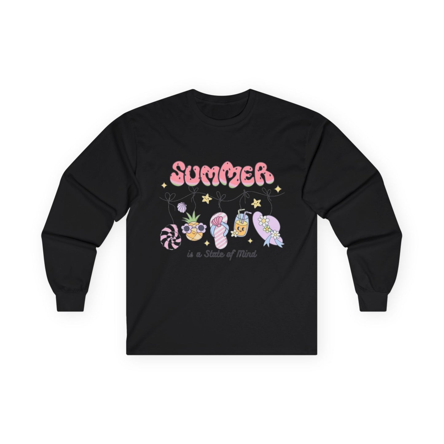 Unisex Long Sleeve Summer Tee - Fun and Vibrant Design, Perfect for Beach Days, Vacation, Gifts, Summer Parties, Relaxation