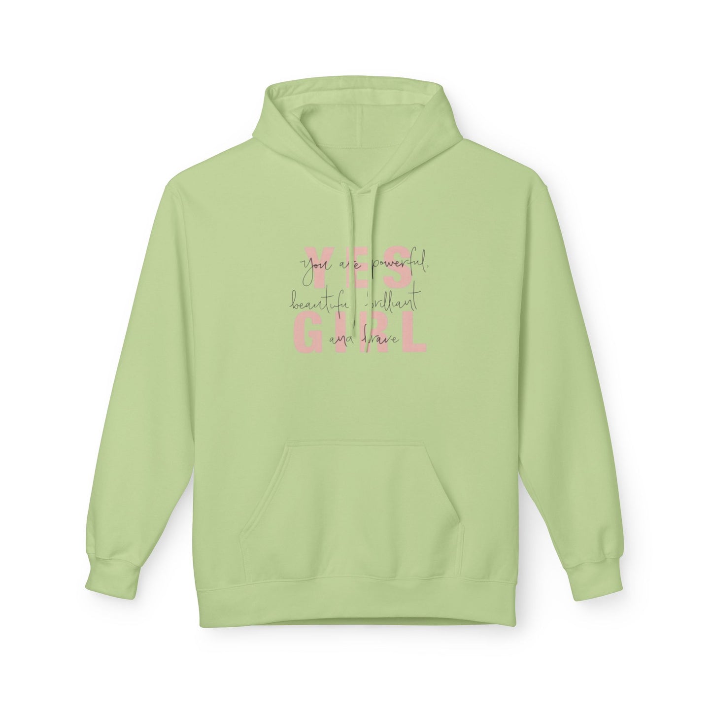 Empowering 'Yes Girl' Fleece Hoodie | Inspirational Women’s Apparel, Cozy Casual Wear, Motivational Gift, Trendy Streetwear