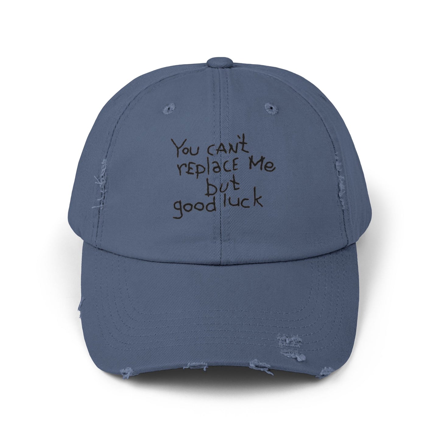 Unisex Distressed Cap - Casual Style, Vintage Vibe, Perfect Gift for Friends, Handwritten Design, Everyday Wear, Adjustable Cap