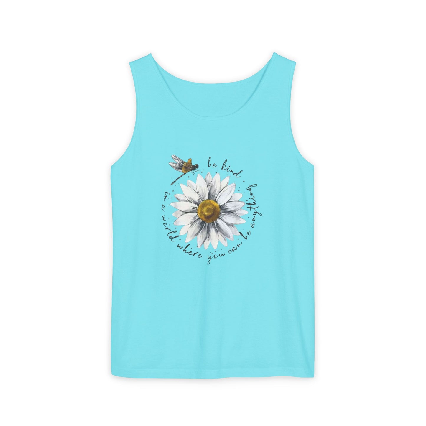 Kindness Floral Tank Top for Summer, Casual Wear, Gift for Her, Eco-Friendly Fashion, Beach Vacation Outfit, Inspirational Apparel
