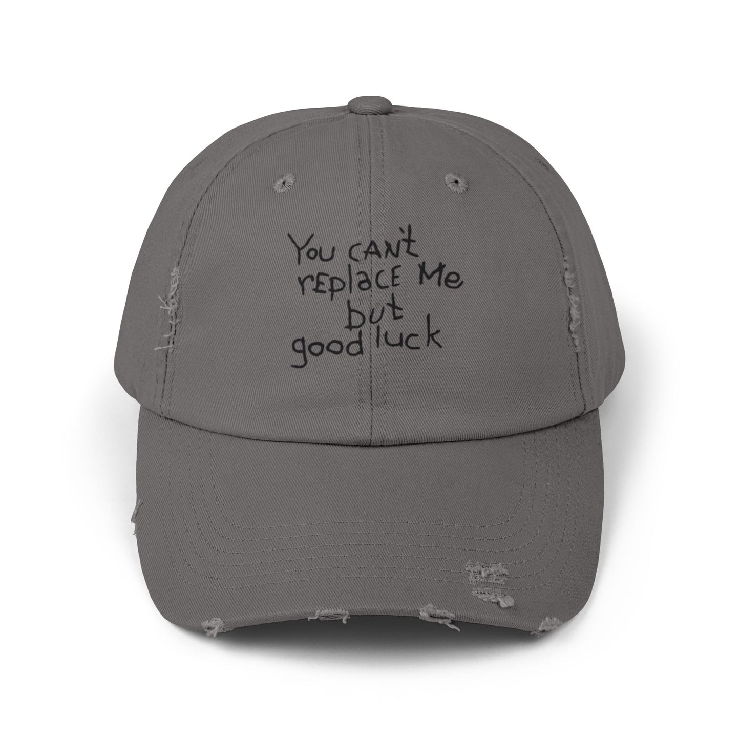 Unisex Distressed Cap - Casual Style, Vintage Vibe, Perfect Gift for Friends, Handwritten Design, Everyday Wear, Adjustable Cap