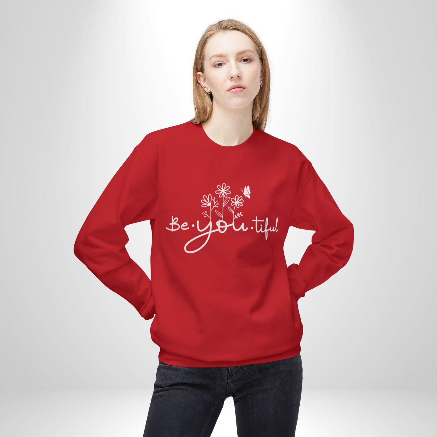 Be You Tiful Fleece Sweatshirt - Cozy Unisex Crewneck, Perfect Gift for Self-Love and Motivation, Comfortable Everyday Wear, Ideal for [...]