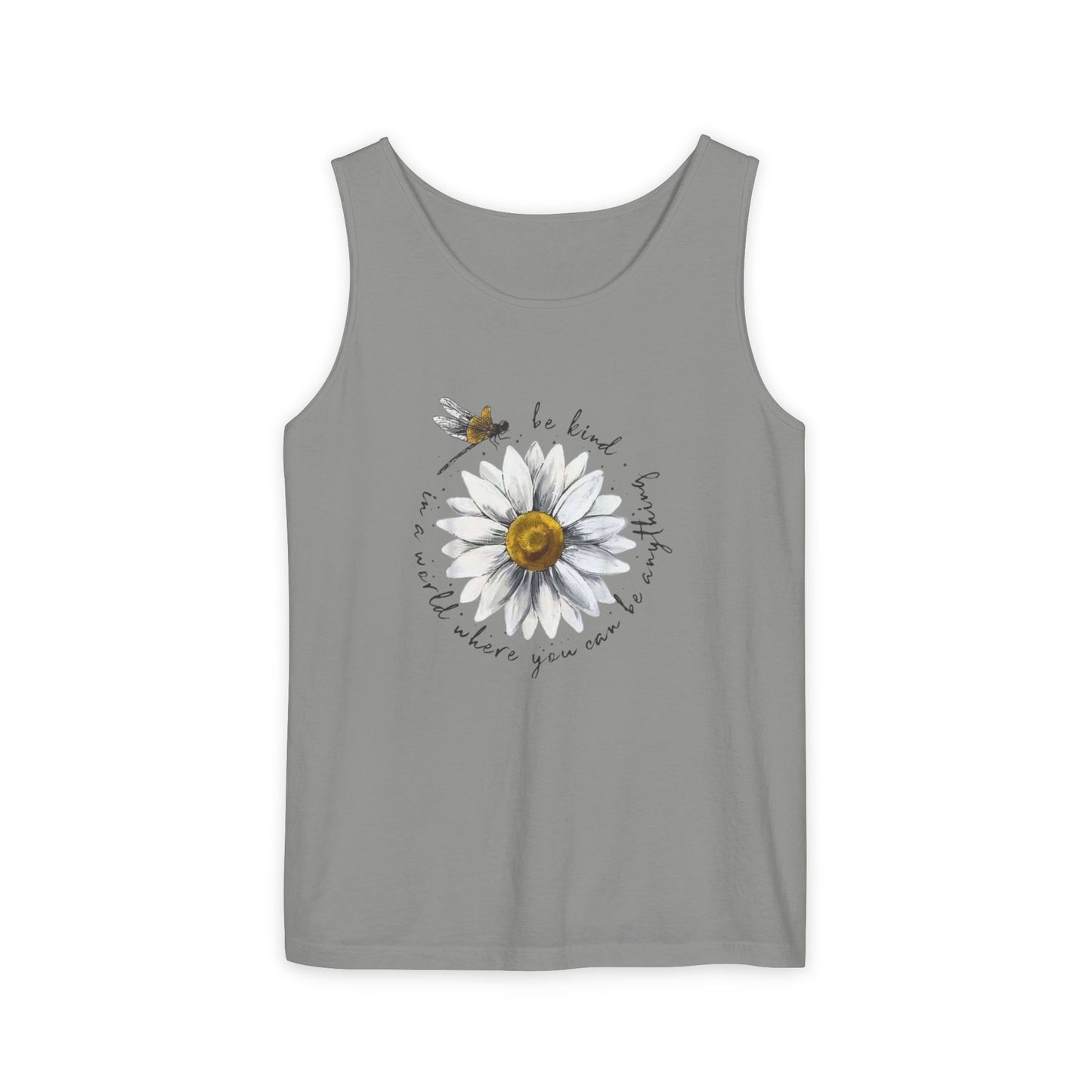 Kindness Floral Tank Top for Summer, Casual Wear, Gift for Her, Eco-Friendly Fashion, Beach Vacation Outfit, Inspirational Apparel