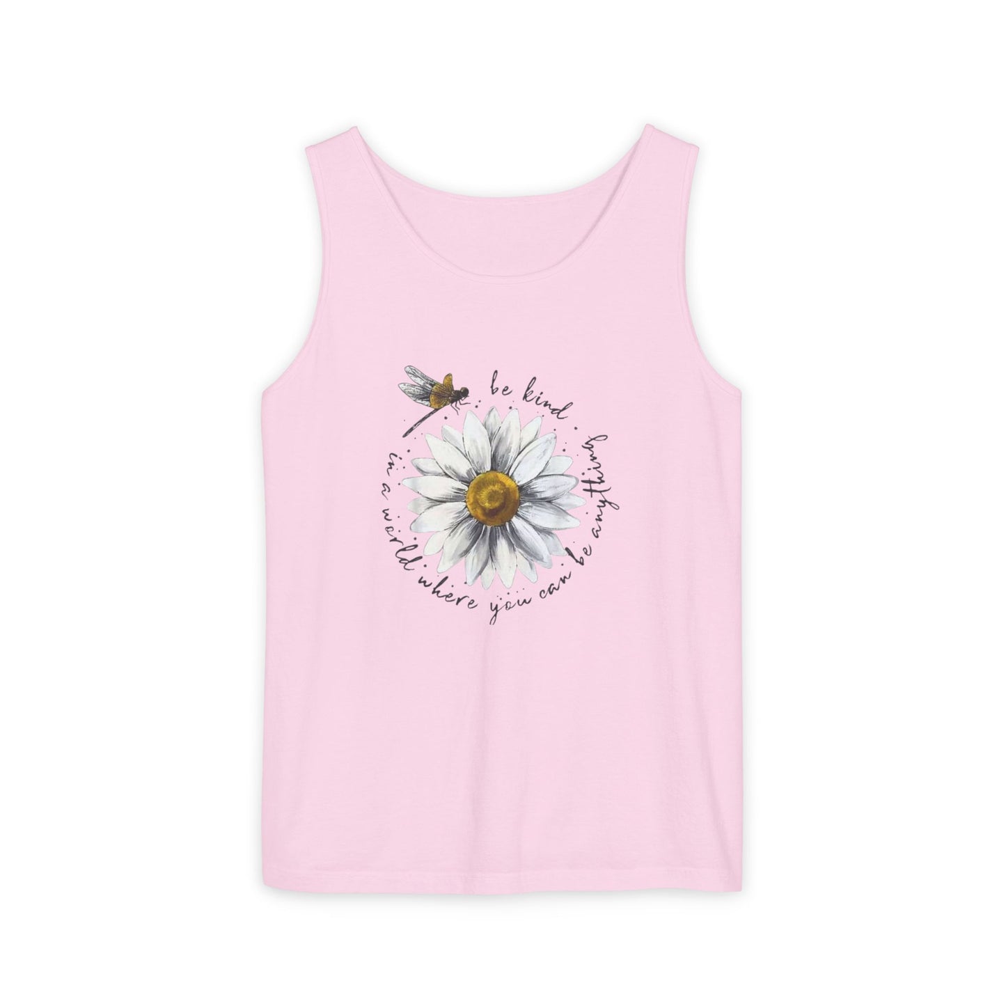 Kindness Floral Tank Top for Summer, Casual Wear, Gift for Her, Eco-Friendly Fashion, Beach Vacation Outfit, Inspirational Apparel