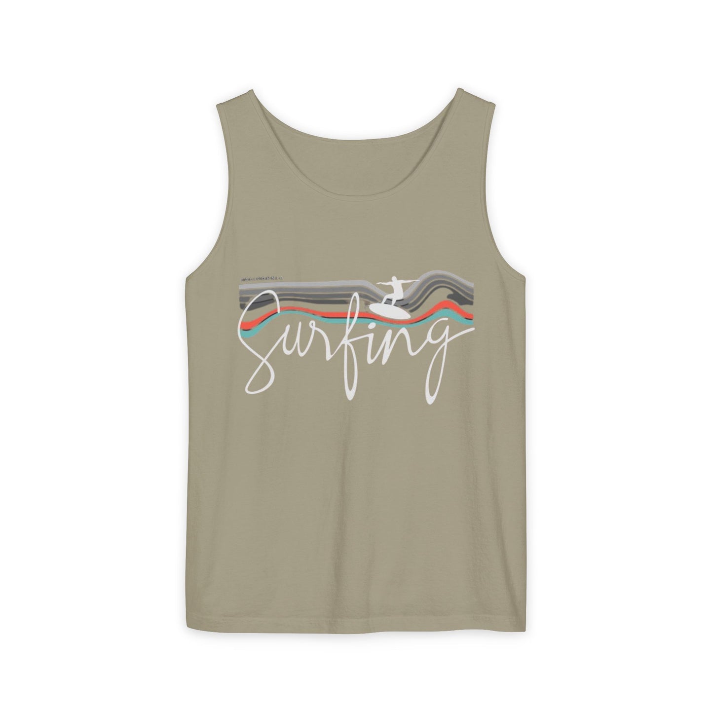 Surfing Vibes Unisex Tank Top, Summer Activewear, Beachwear, Gift for Surfer, Vacation Outfit, Casual Summer Style