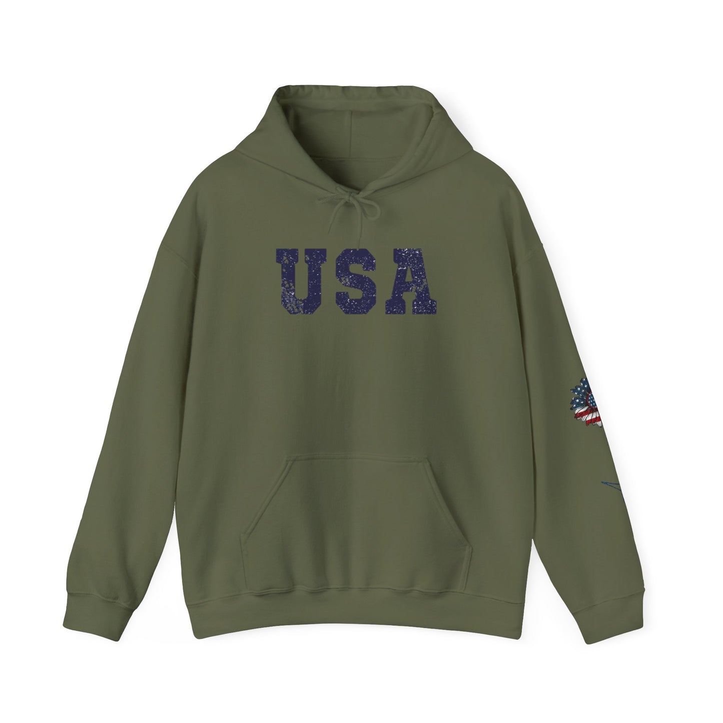 USA All American Girl Hoodie - Unisex Heavy Blend Sweatshirt, Patriotic Apparel, 4th of July Outfit, Casual Wear, Gift for Her