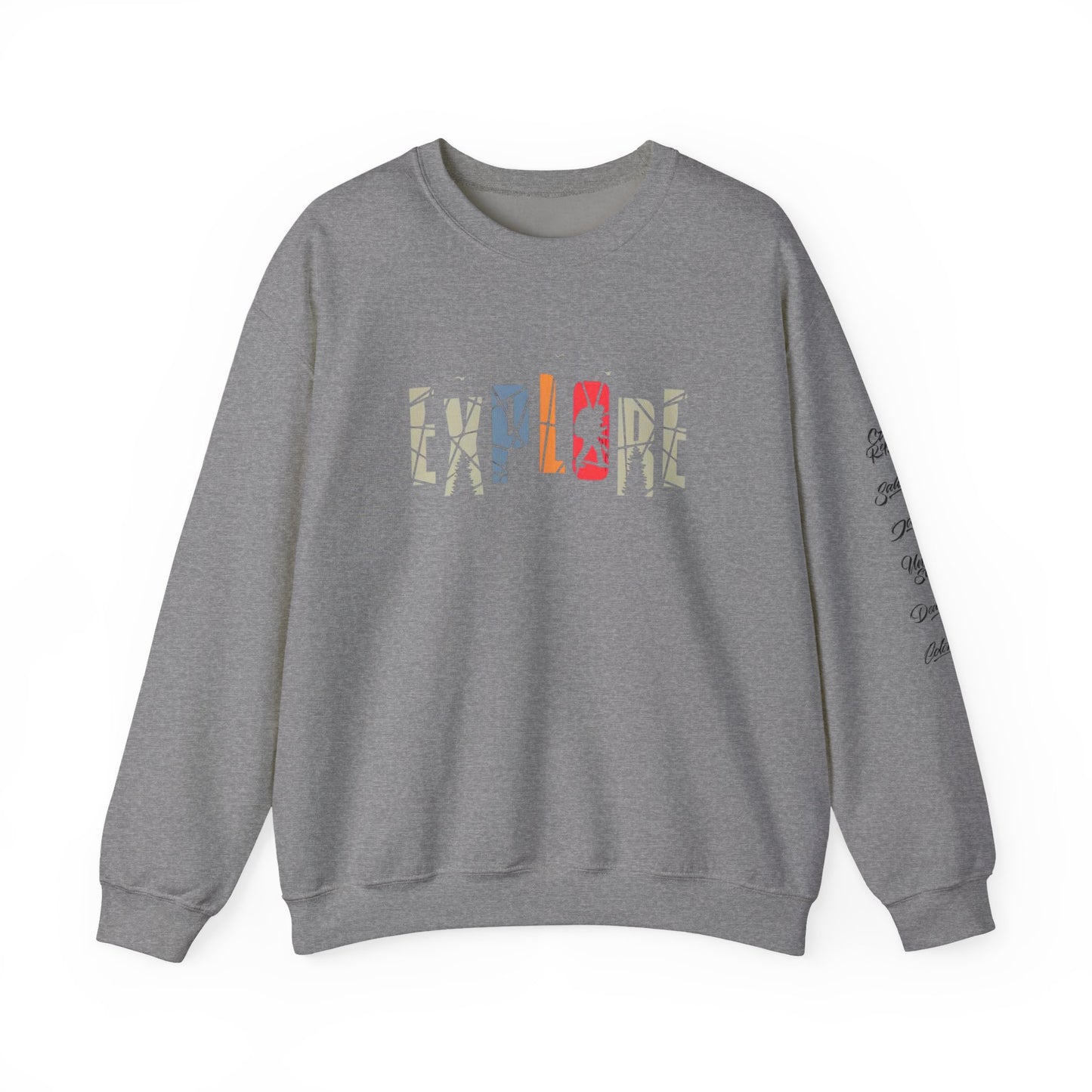 Explore Adventure Crewneck Sweatshirt, Cozy Gift for Travelers, Warm Casual Wear, Outdoor Activities, Perfect for Fall & Winter