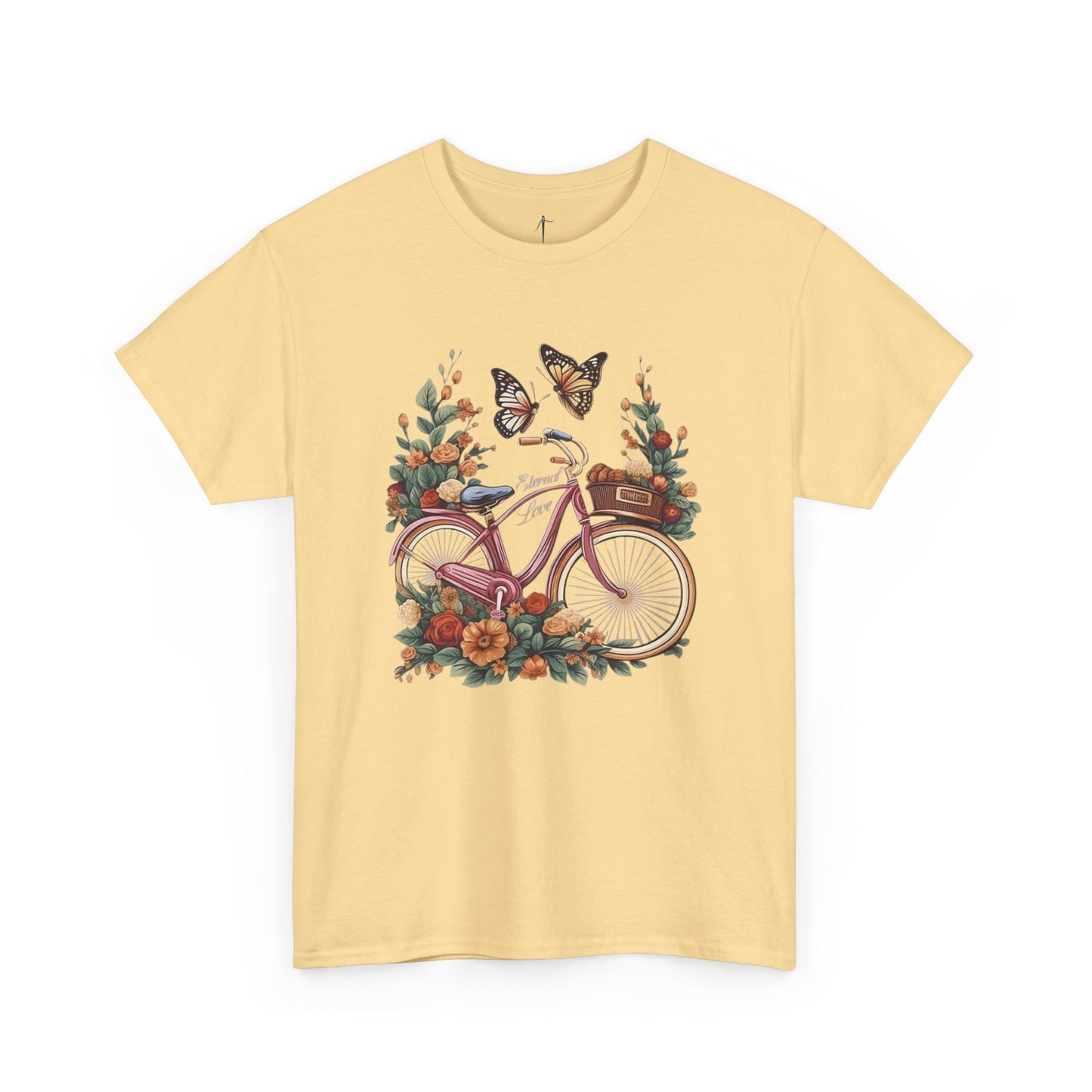 Vintage Floral Bicycle Tee, Unisex Cotton T-Shirt, Nature Lover Gift, Casual Wear, Eco-Friendly Fashion