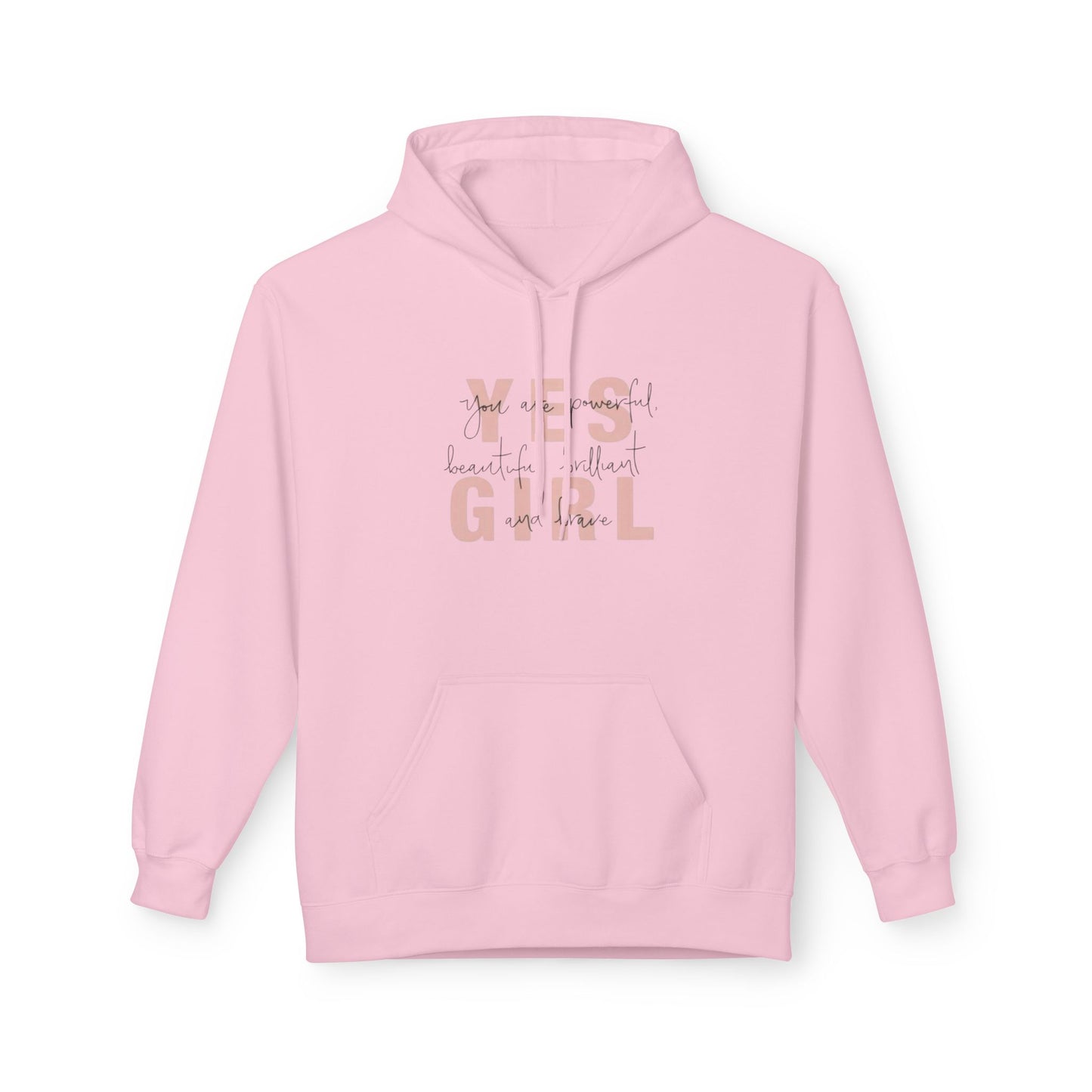 Empowering 'Yes Girl' Fleece Hoodie | Inspirational Women’s Apparel, Cozy Casual Wear, Motivational Gift, Trendy Streetwear