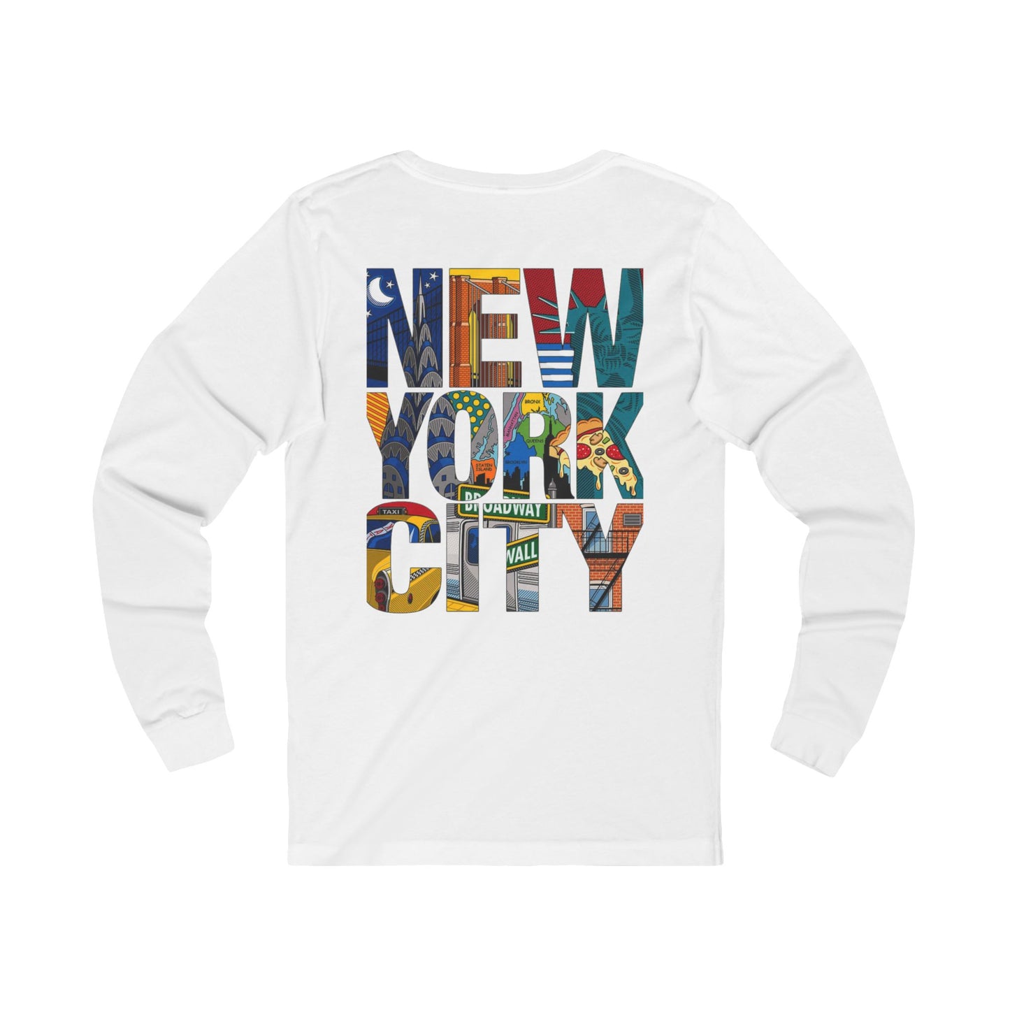 New York City Graphic Long Sleeve Tee, Unisex Fashion Shirt, NYC Gift, Travel Souvenir, Statement Wear, Casual Street Style