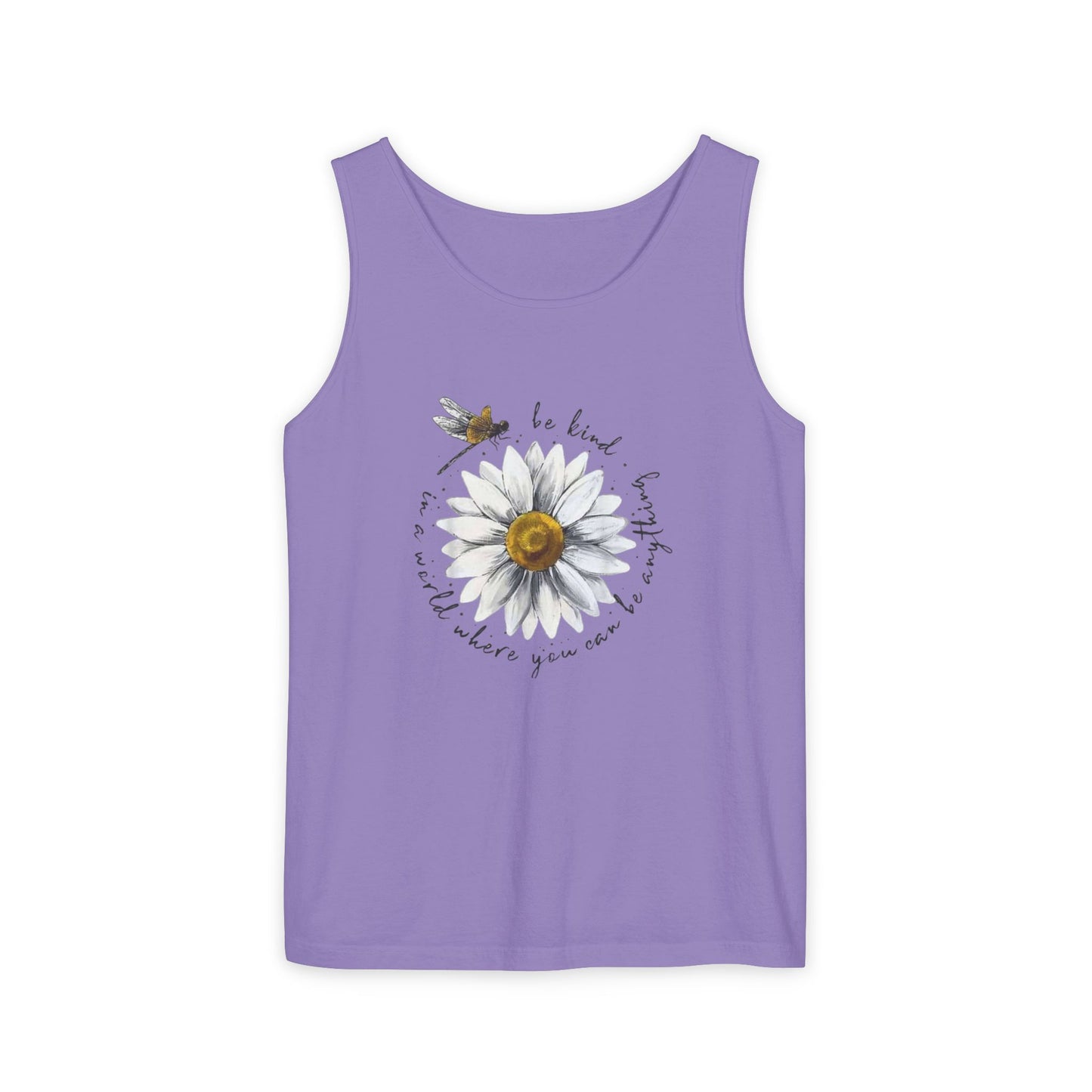 Kindness Floral Tank Top for Summer, Casual Wear, Gift for Her, Eco-Friendly Fashion, Beach Vacation Outfit, Inspirational Apparel