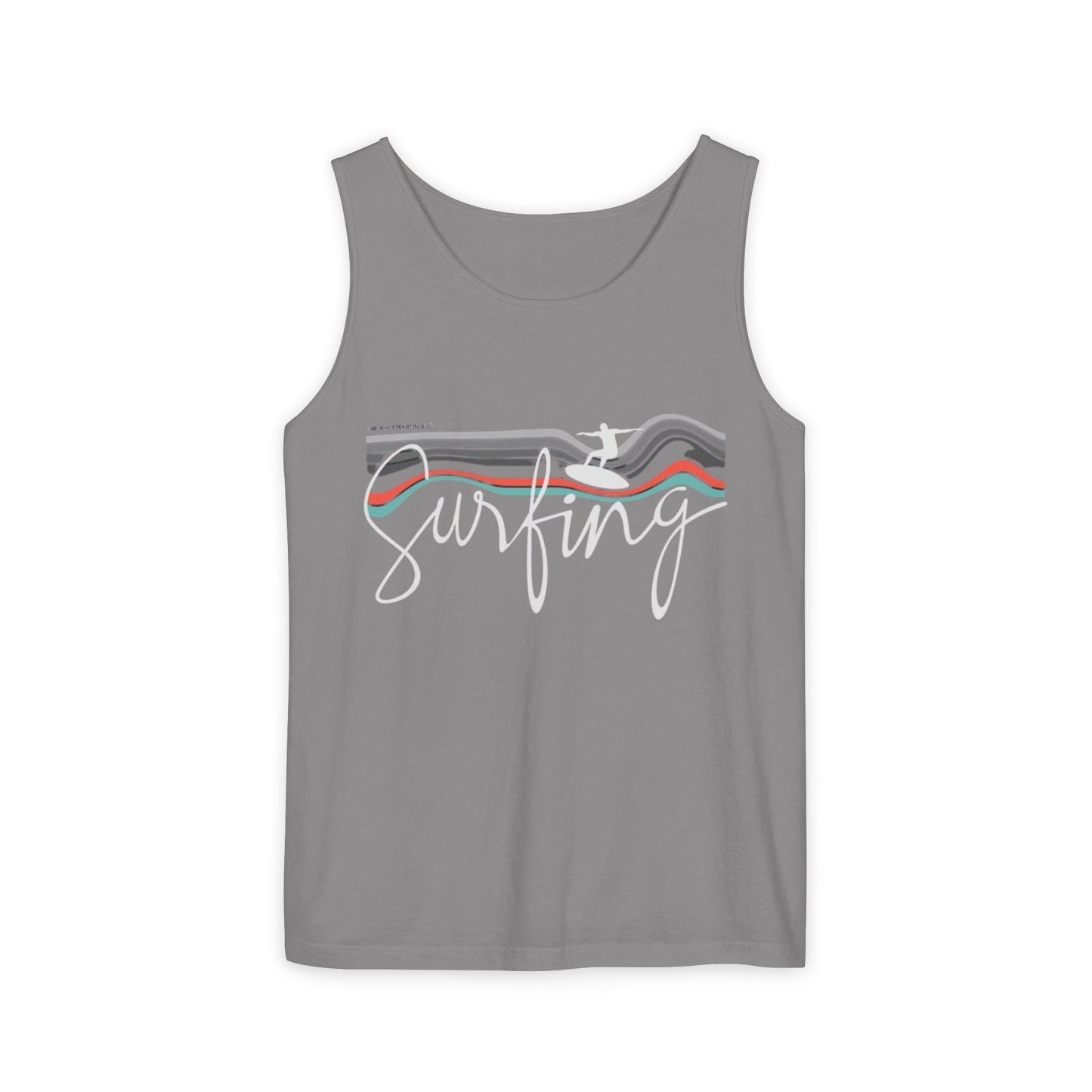 Surfing Vibes Unisex Tank Top, Summer Activewear, Beachwear, Gift for Surfer, Vacation Outfit, Casual Summer Style