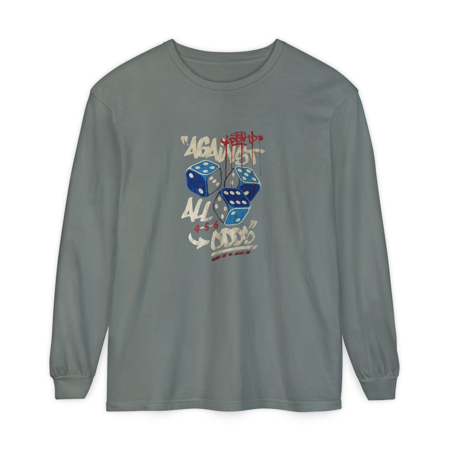 Lucky Dice Long Sleeve Tee, Unisex Shirt, Game Night Apparel, Casual Outfit, Gift for Gamers, Fun Retro Vibes