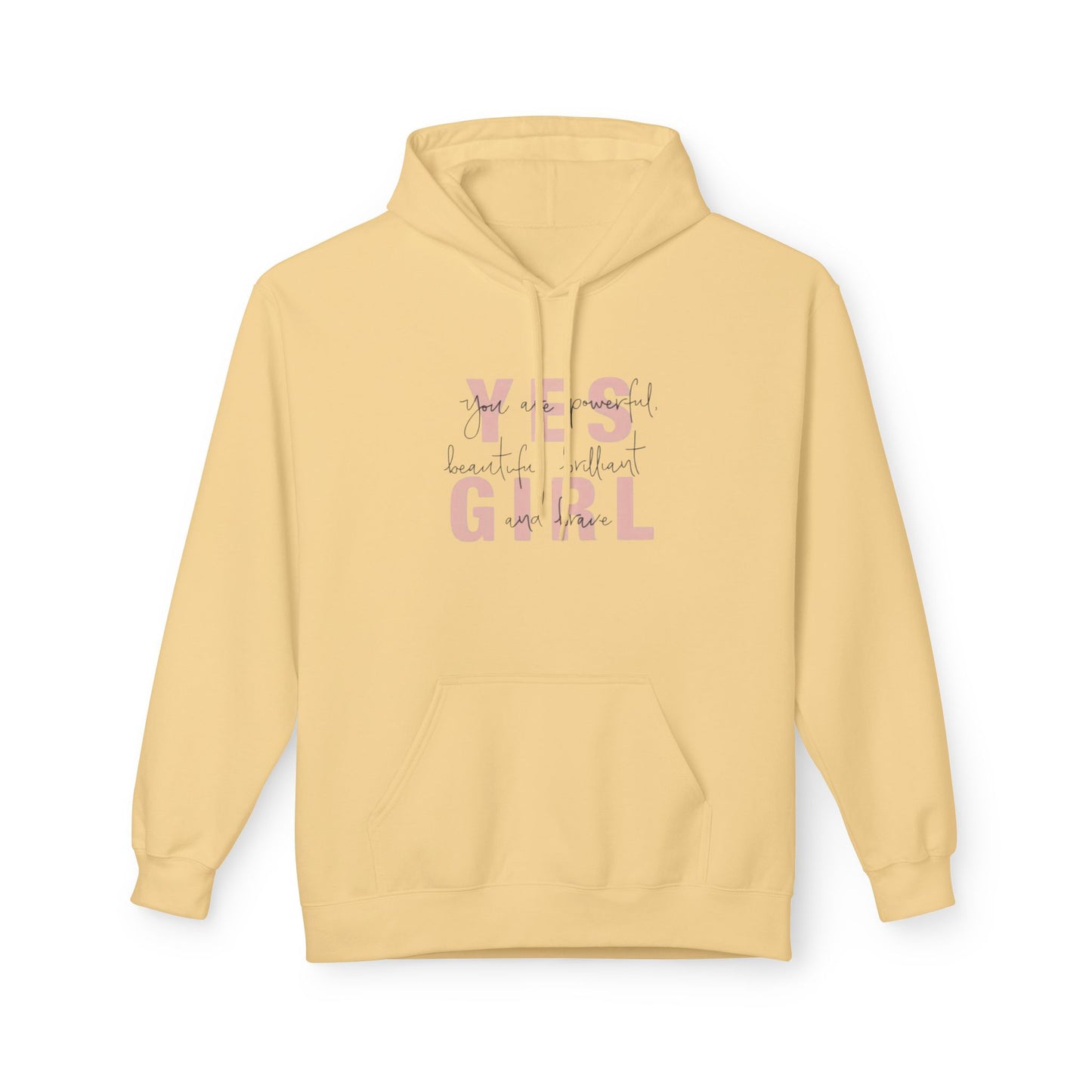 Empowering 'Yes Girl' Fleece Hoodie | Inspirational Women’s Apparel, Cozy Casual Wear, Motivational Gift, Trendy Streetwear