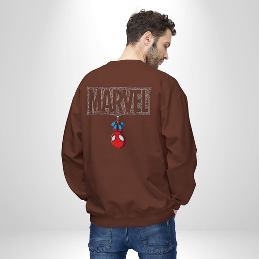 Marvel Spider Graphic Crewneck Sweatshirt, Unisex Casual Wear, Gift for Fans, Cozy Layering, Perfect for Halloween, Comic Con
