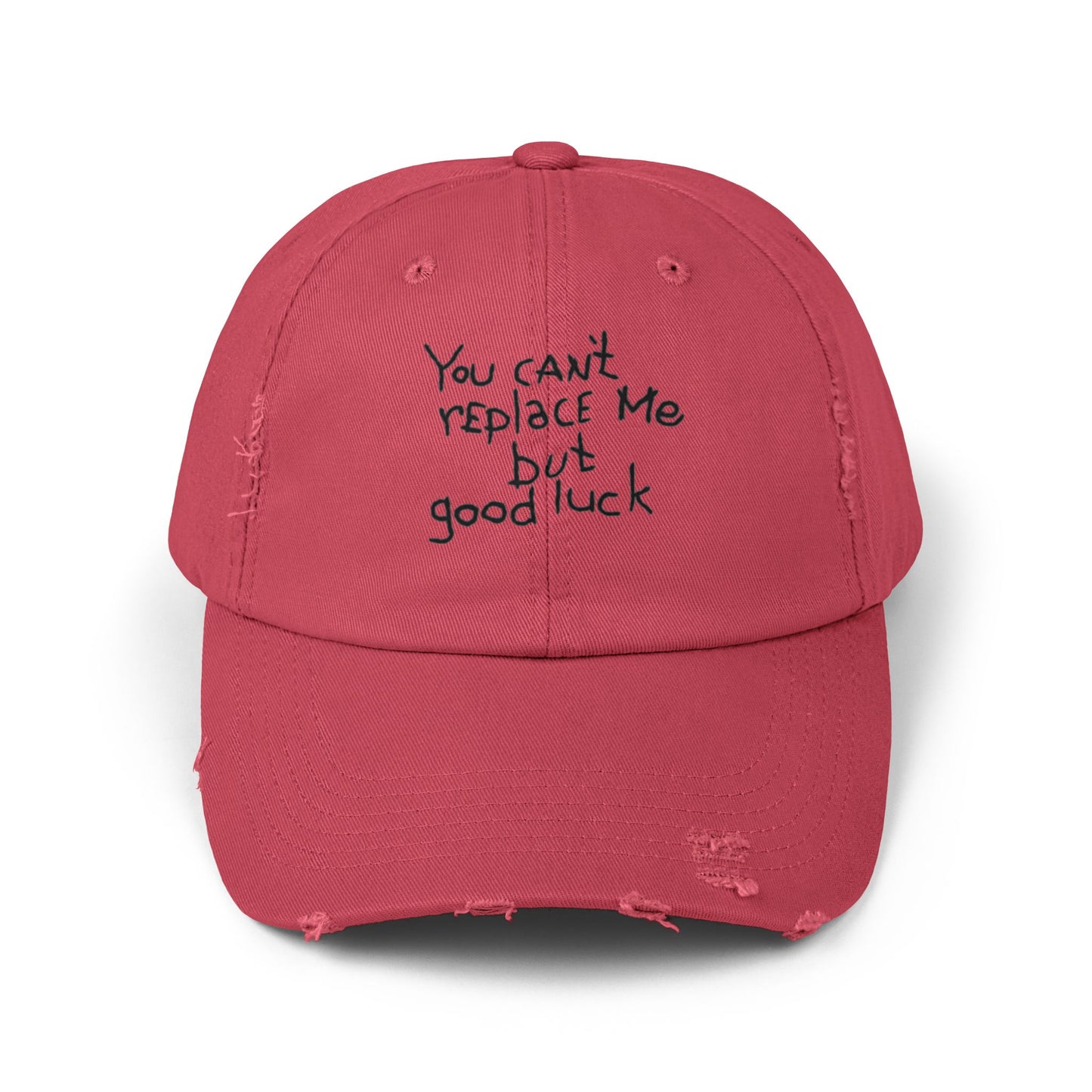 Unisex Distressed Cap - Casual Style, Vintage Vibe, Perfect Gift for Friends, Handwritten Design, Everyday Wear, Adjustable Cap
