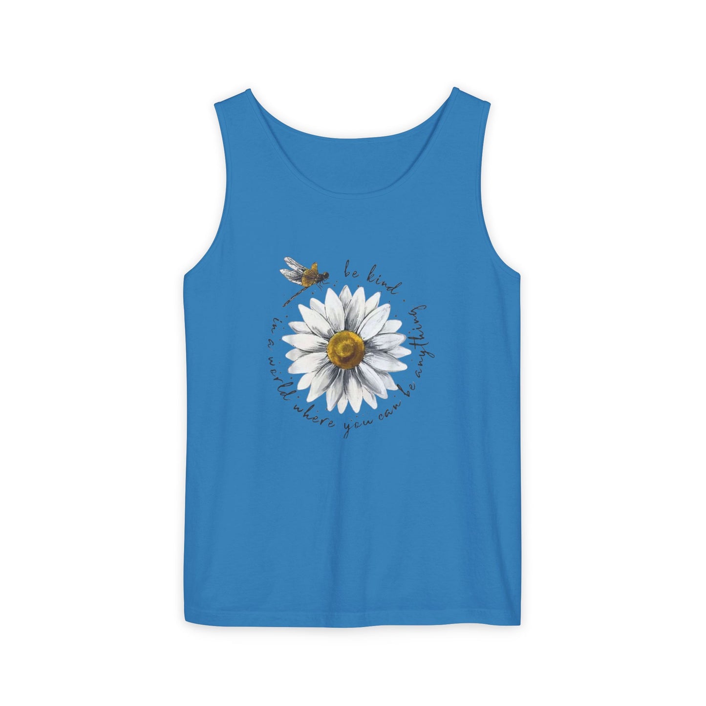 Kindness Floral Tank Top for Summer, Casual Wear, Gift for Her, Eco-Friendly Fashion, Beach Vacation Outfit, Inspirational Apparel