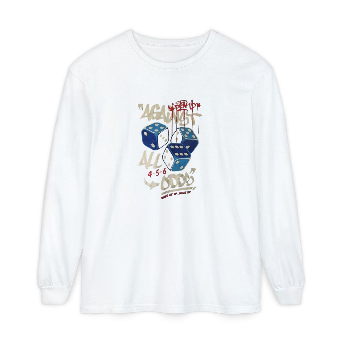 Lucky Dice Long Sleeve Tee, Unisex Shirt, Game Night Apparel, Casual Outfit, Gift for Gamers, Fun Retro Vibes