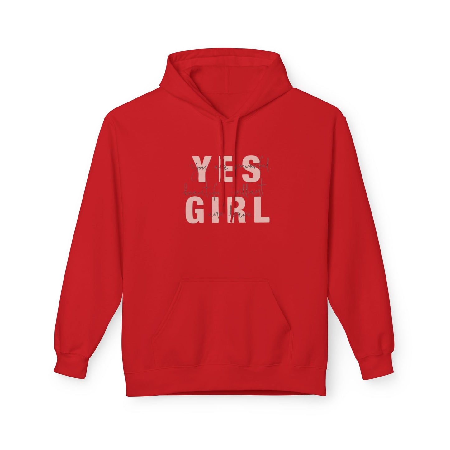 Empowering 'Yes Girl' Fleece Hoodie | Inspirational Women’s Apparel, Cozy Casual Wear, Motivational Gift, Trendy Streetwear