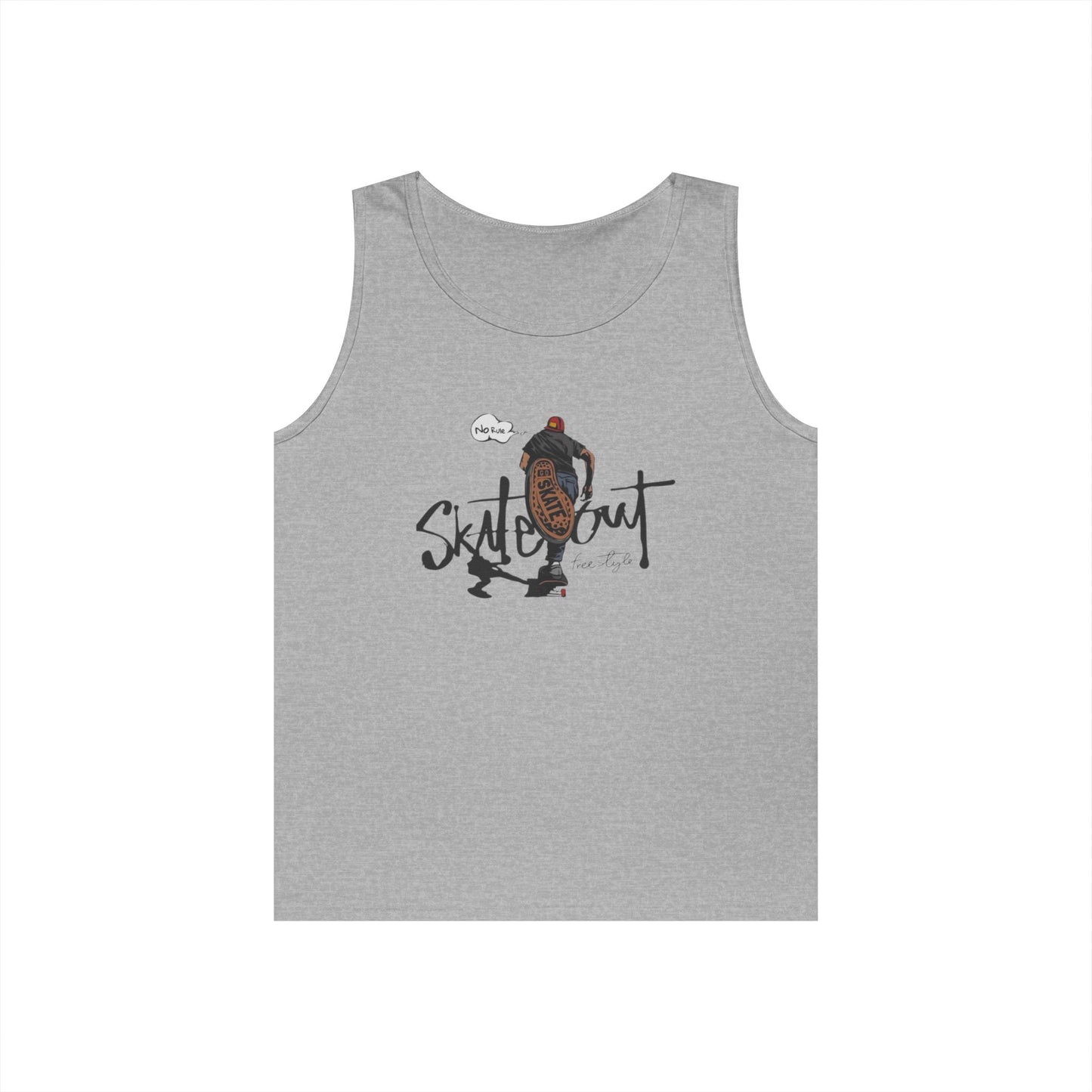 Skateboarder Unisex Heavy Cotton Tank Top - Perfect for Summer, Casual Outfits, Skate Culture, Gift for Skate Lovers, Streetwear Essentials