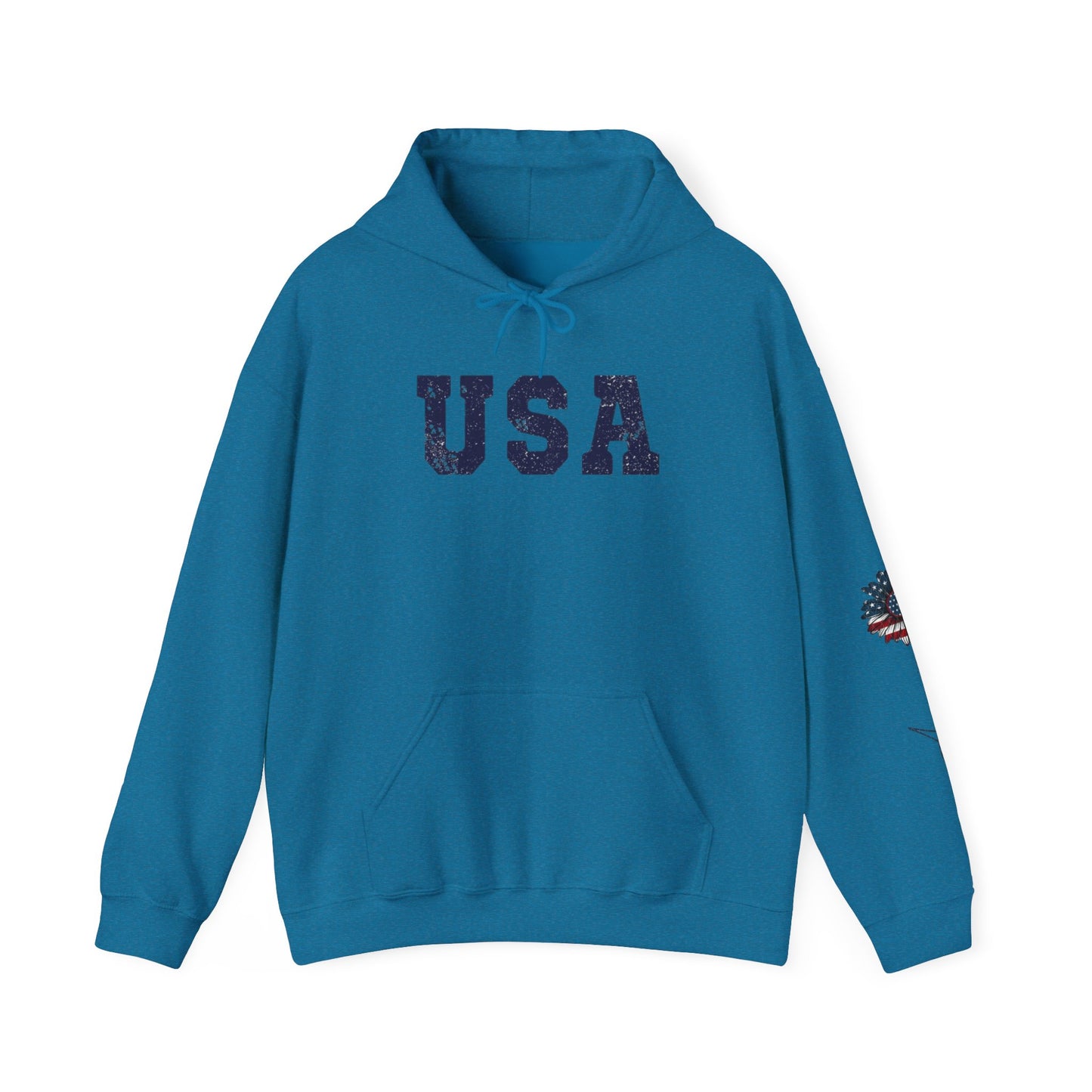 USA All American Girl Hoodie - Unisex Heavy Blend Sweatshirt, Patriotic Apparel, 4th of July Outfit, Casual Wear, Gift for Her