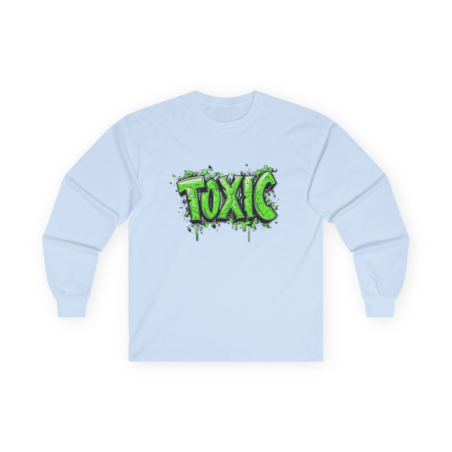 Toxic Graphic Long Sleeve Tee | Unisex T-Shirt, Casual Streetwear, Gift for Teens, Halloween Apparel, Edgy Fashion