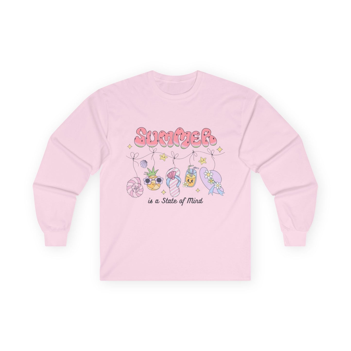 Unisex Long Sleeve Summer Tee - Fun and Vibrant Design, Perfect for Beach Days, Vacation, Gifts, Summer Parties, Relaxation